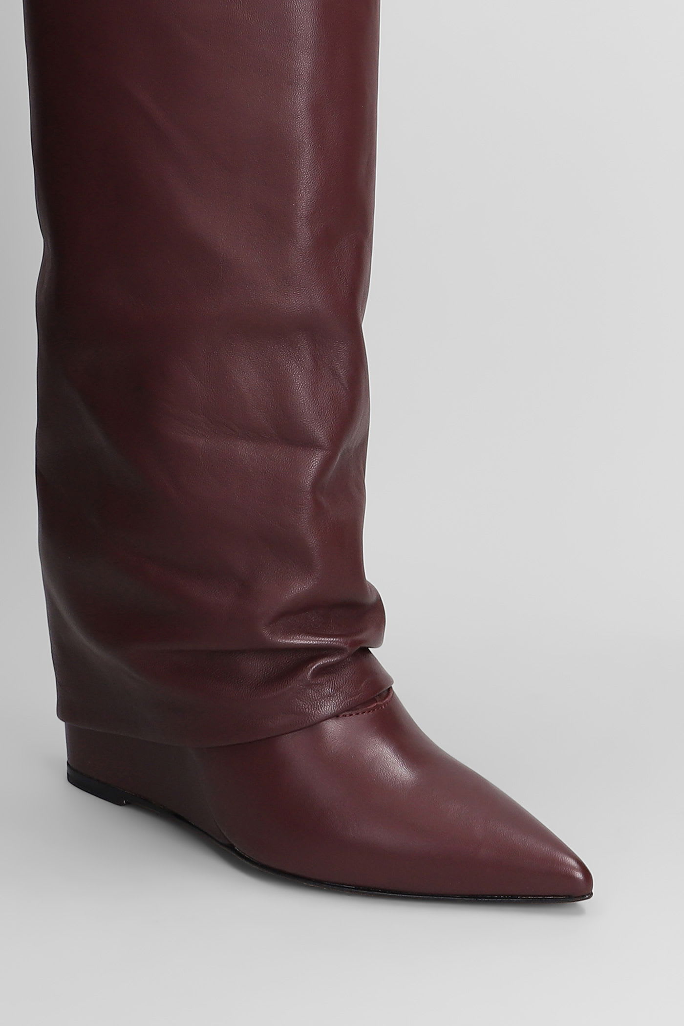 The Seller High Heels Boots In Bordeaux Leather In Multi