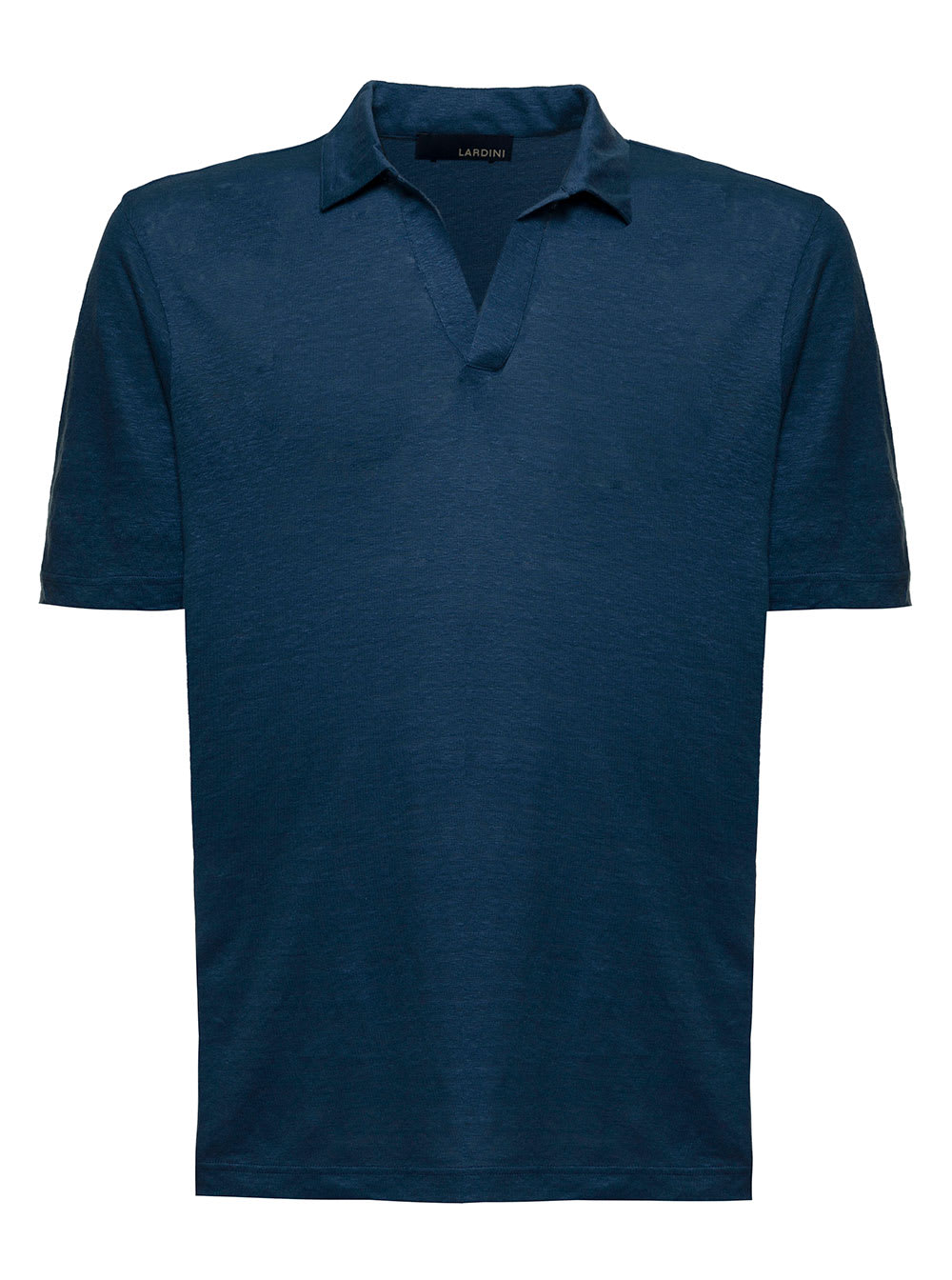 Lardini Blue Linen Short Sleeves Polo Shirt