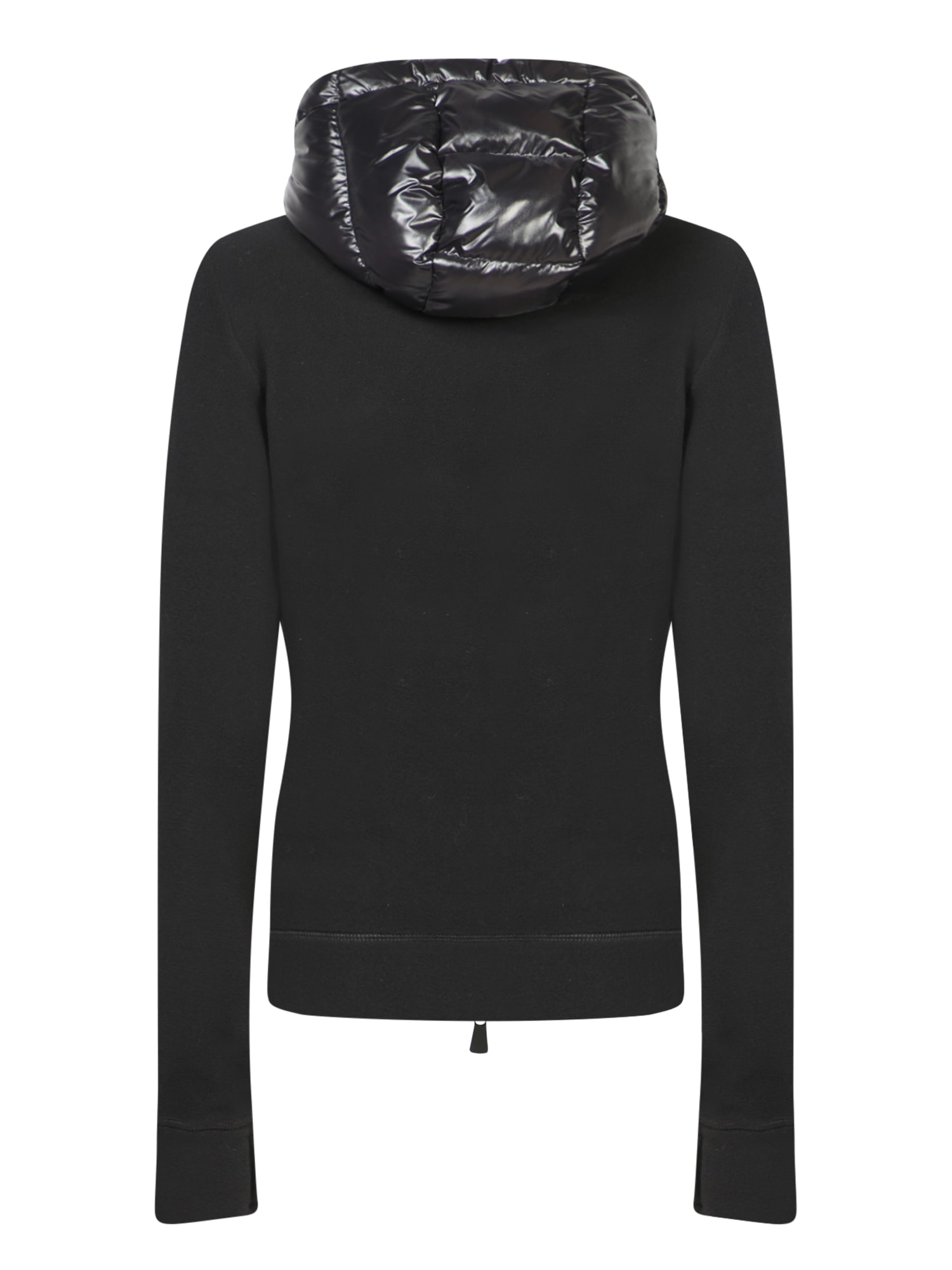 Shop Moncler Black Zip Up Padded Cardigan