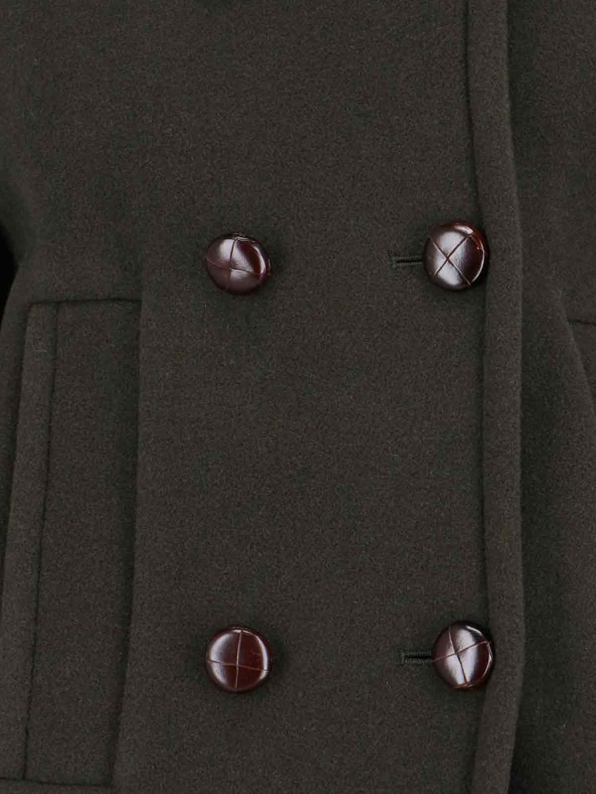 Isabel Marant Double-breasted Green Jacket With Structured Collar And Large Buttons In Green