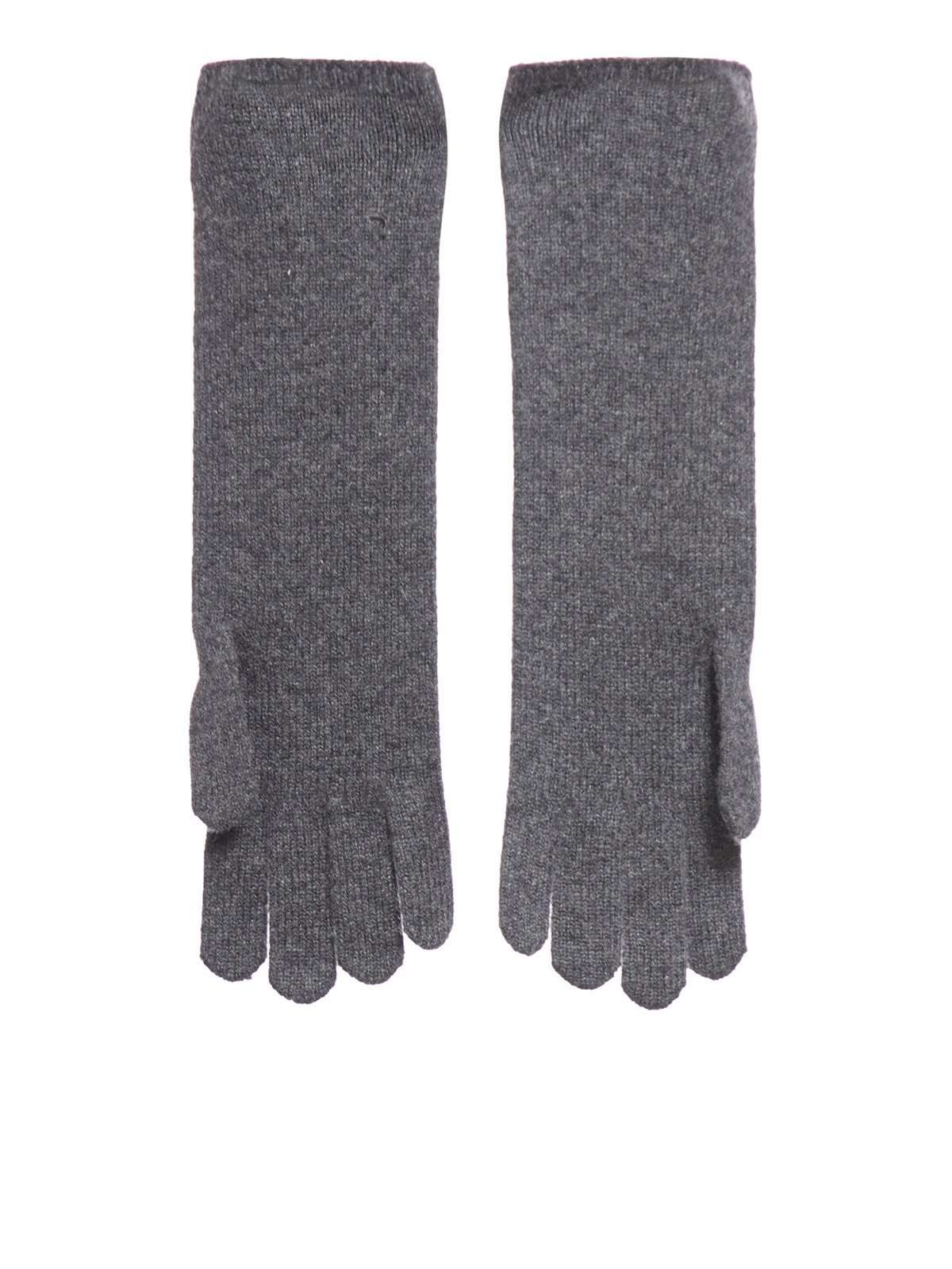 Shop Max Mara Knit Gloves In Grey Dark