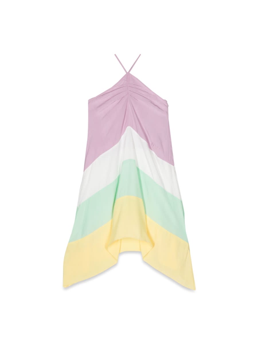 N°21 Striped Embroidered-logo Dress In Multicolour