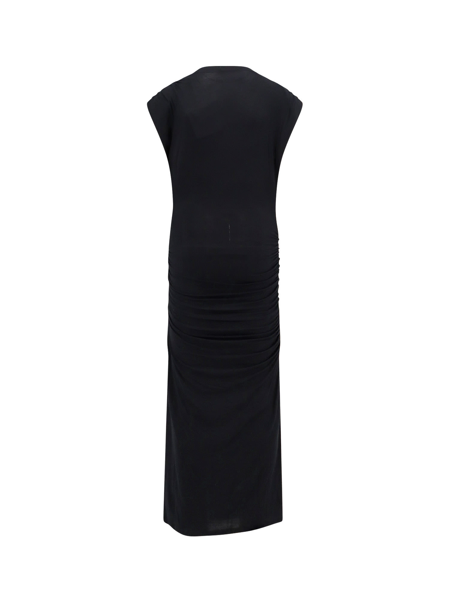 Isabel Marant Étoile Midi Dress With Cap Sleeves And Ruched Detailing In Black