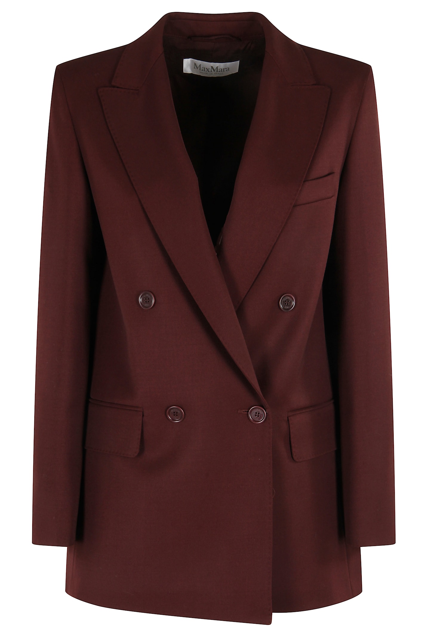 Max Mara Double-breasted Wool Blazer Jackets Bordeaux In Burgundy