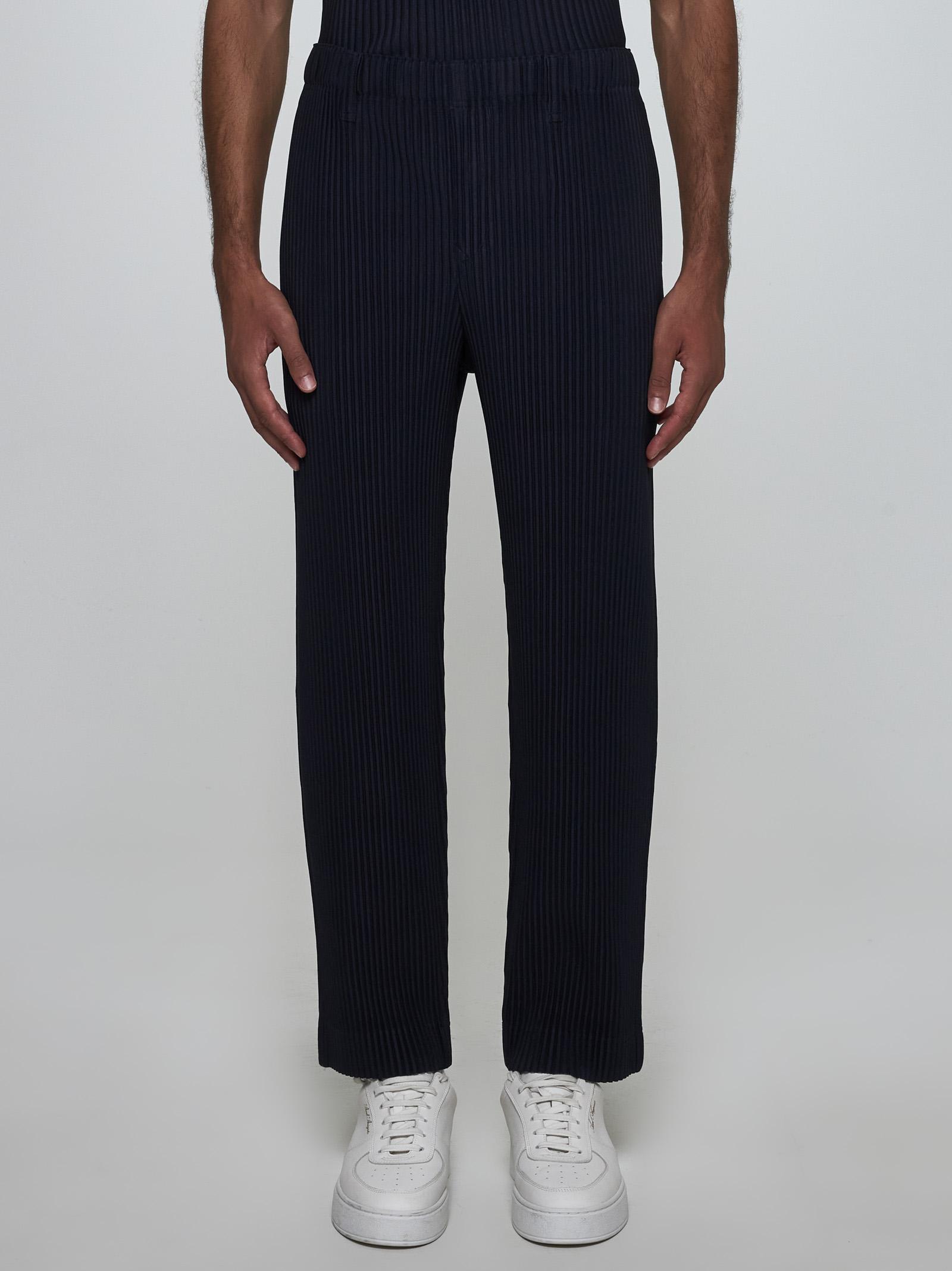 Shop Issey Miyake Pleated Fabric Trousers In Blue