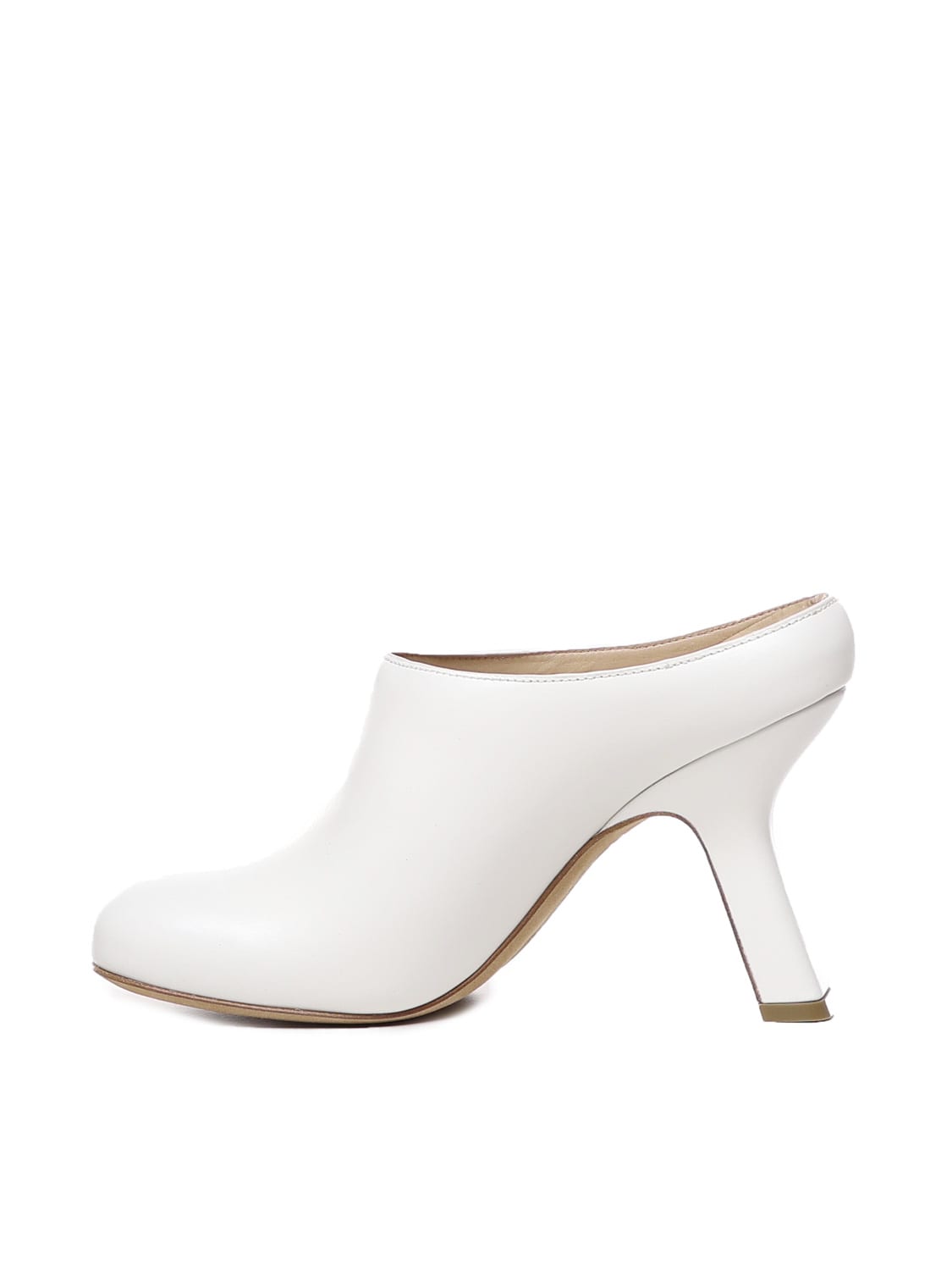 Shop Loewe Terra Heel Clog In Calfskin In White