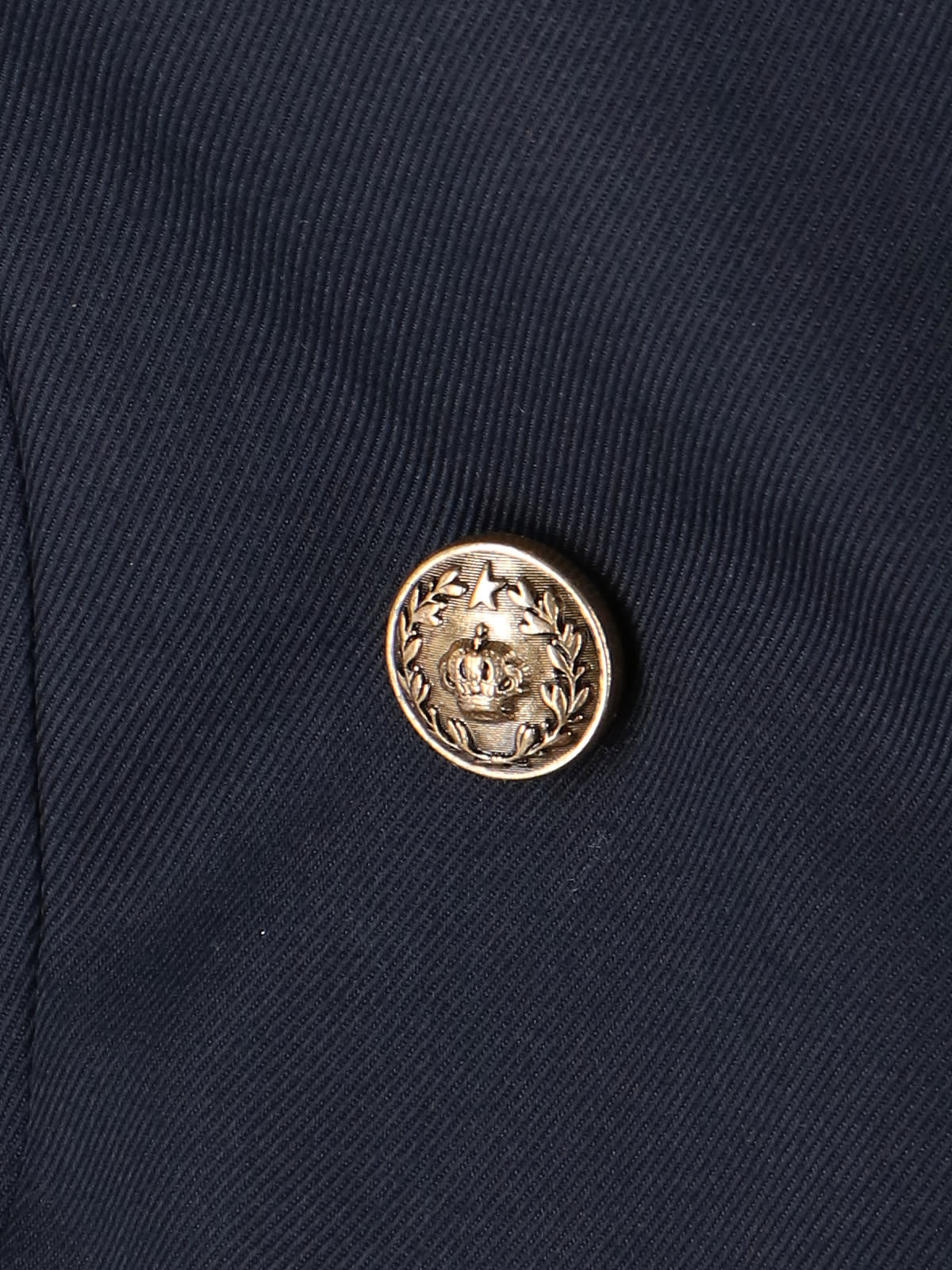 Golden Goose Blue Double-breasted Jacket With Peak Revers And Logo Plaque Detail In Blue