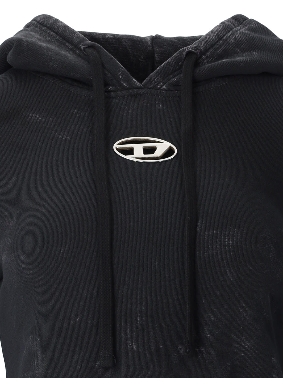 Shop Diesel F-slimmy-hood-p5 Cropped Hoodie In Black