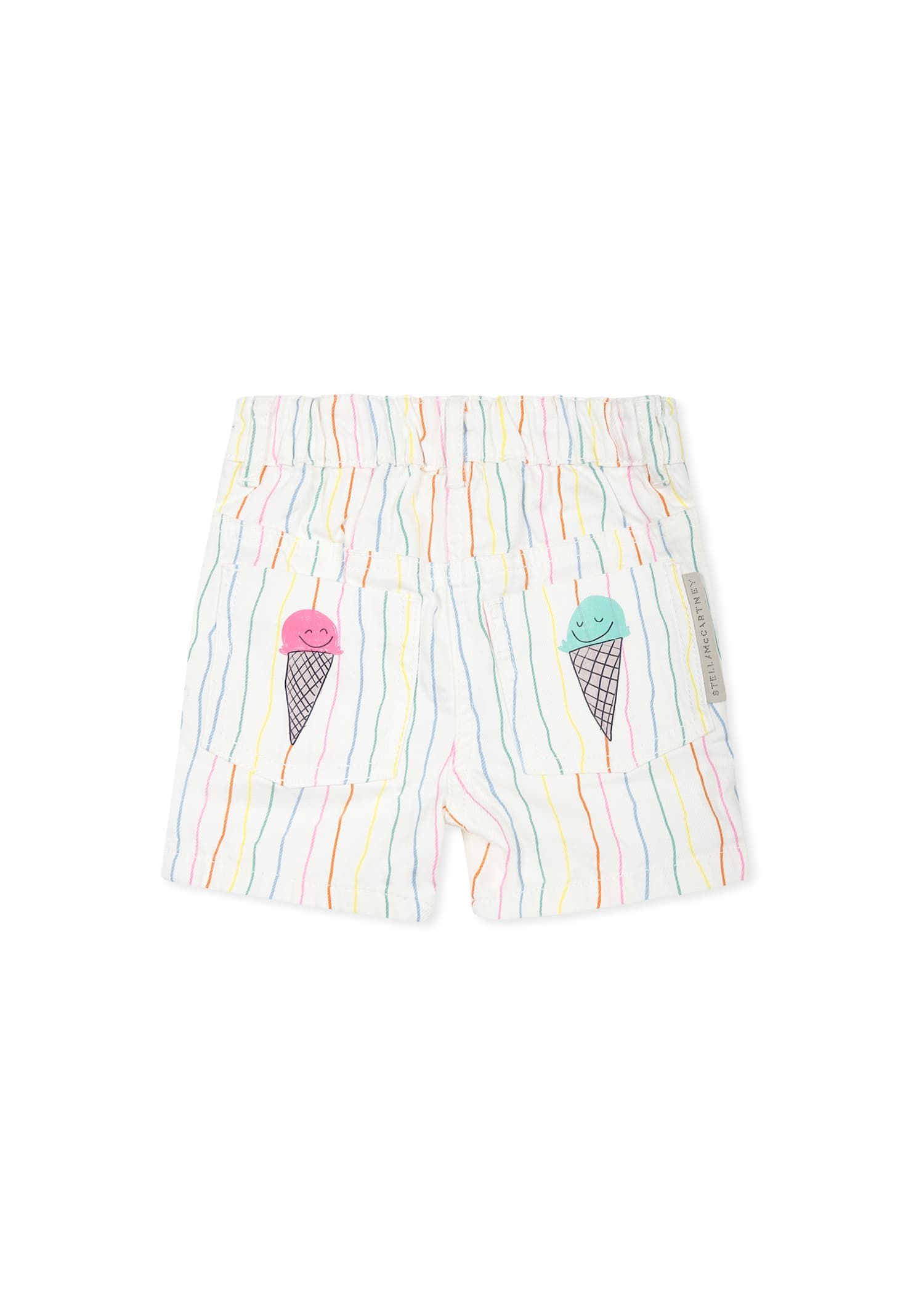 Shop Stella Mccartney White Shorts For Baby Girl With Ice Cream