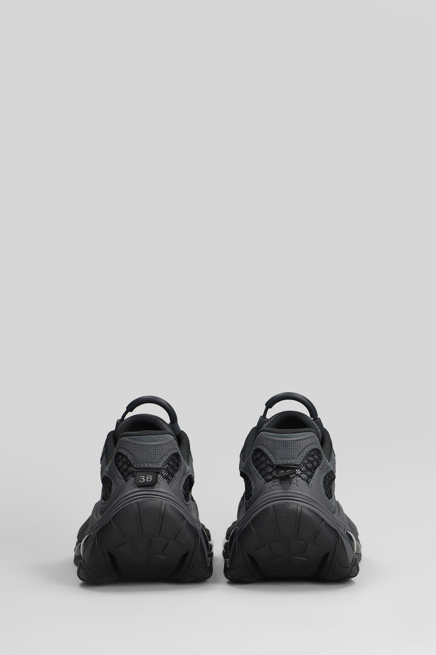 Ash Casual Low Top Sneakers With Mesh Panels In Black