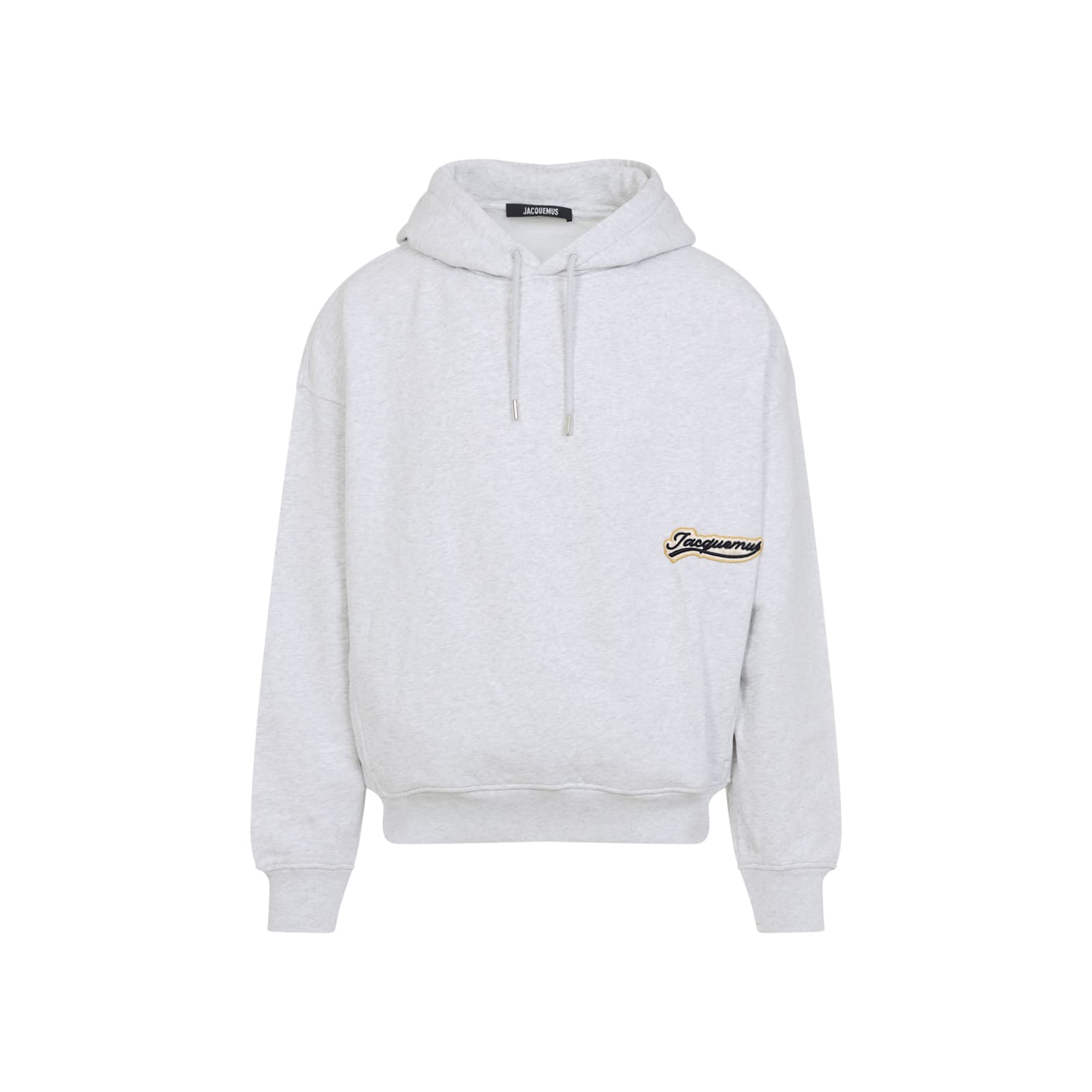 Jacquemus Men Grey Varsity Embroidery Hoodie In White