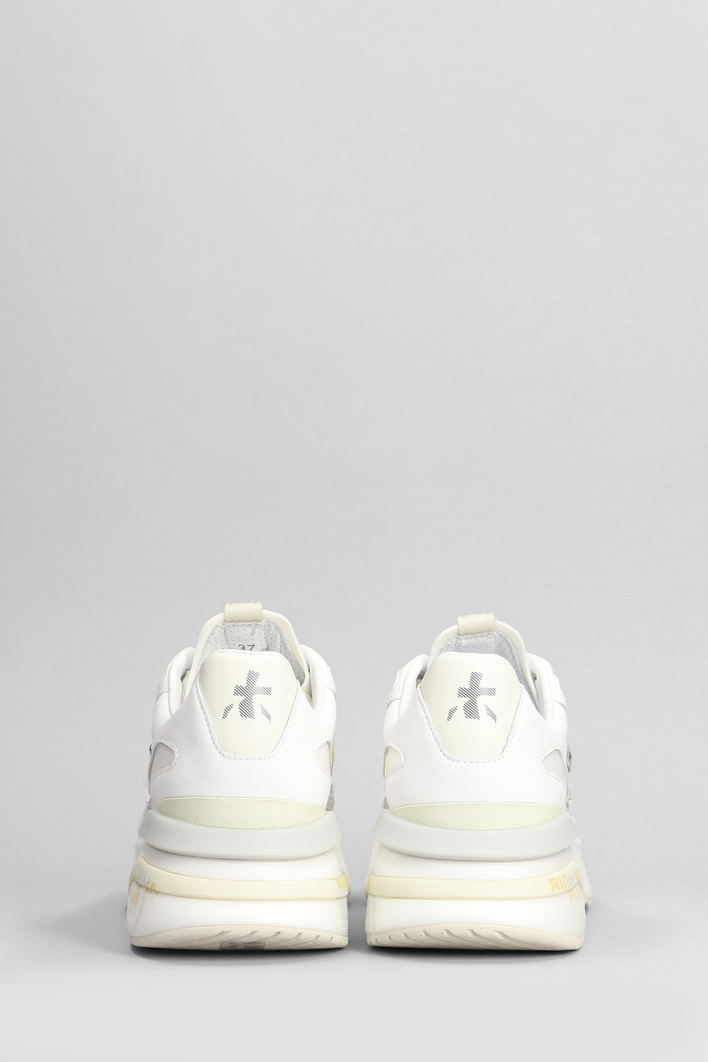 Shop Premiata Moerun Sneakers In White Leather And Fabric
