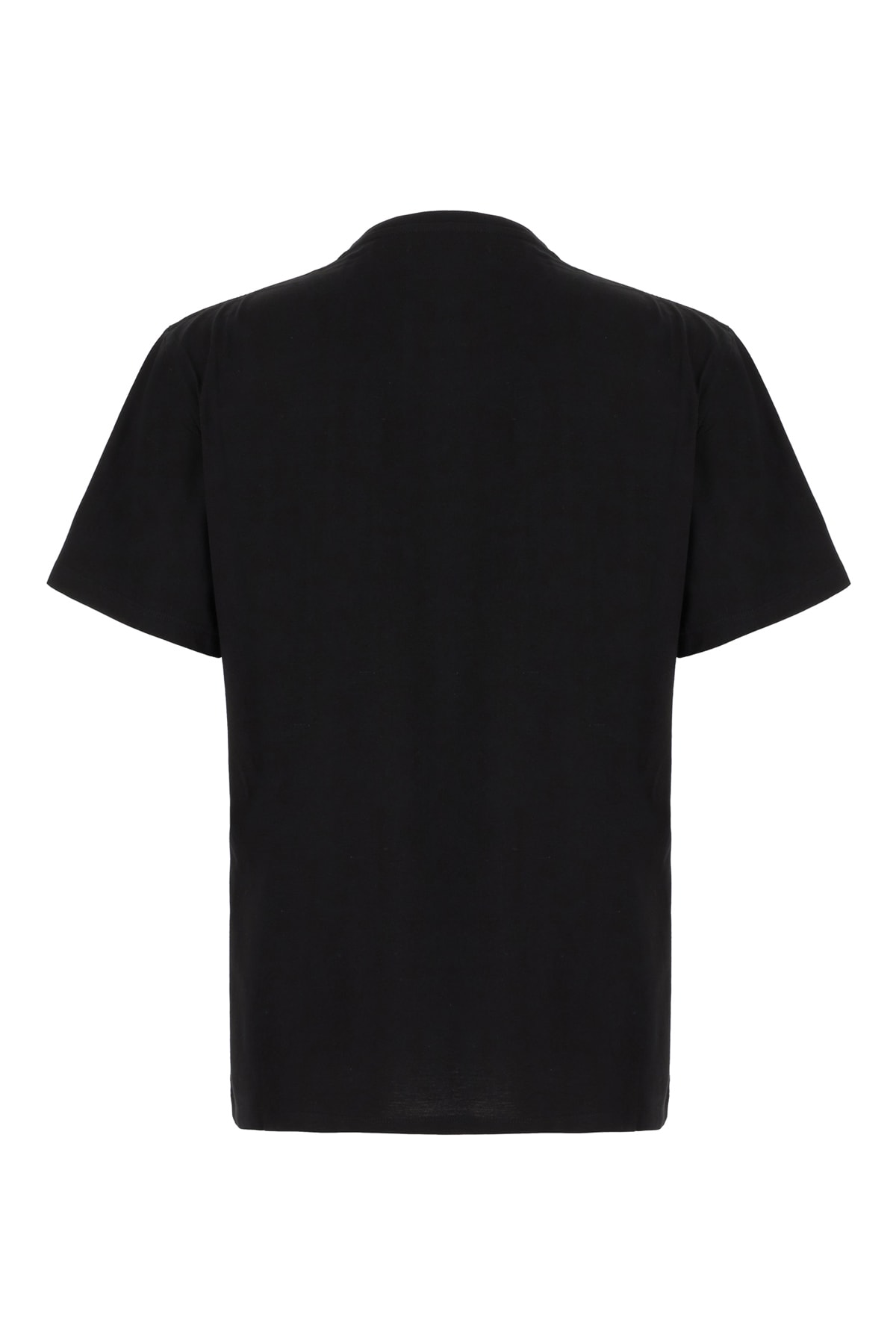 Alexander Mcqueen Mcqueen Flocked 'skull' T Shirt In Black White