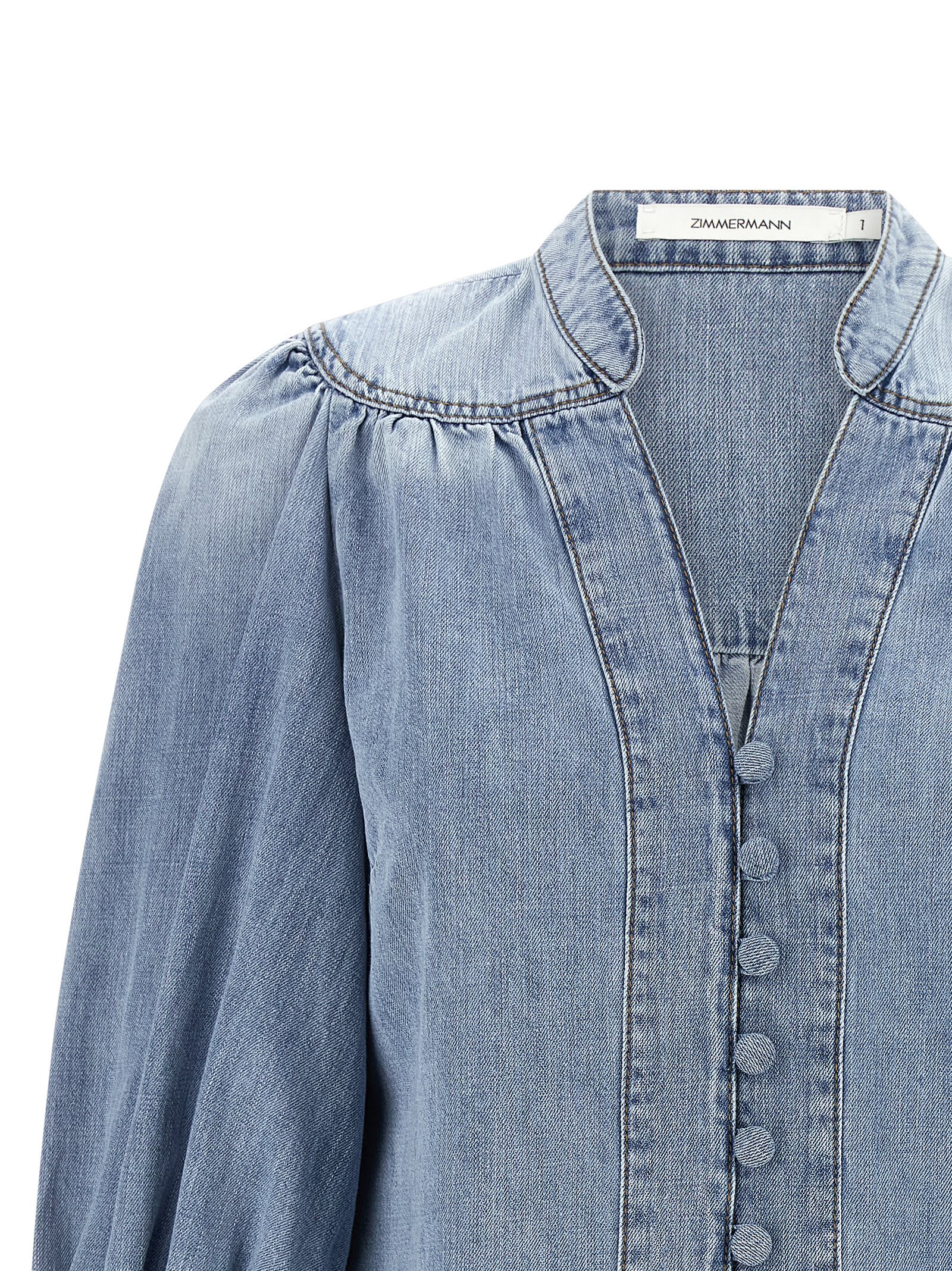 Zimmermann Lucky Shirt And Blouse Light Blue In Blue