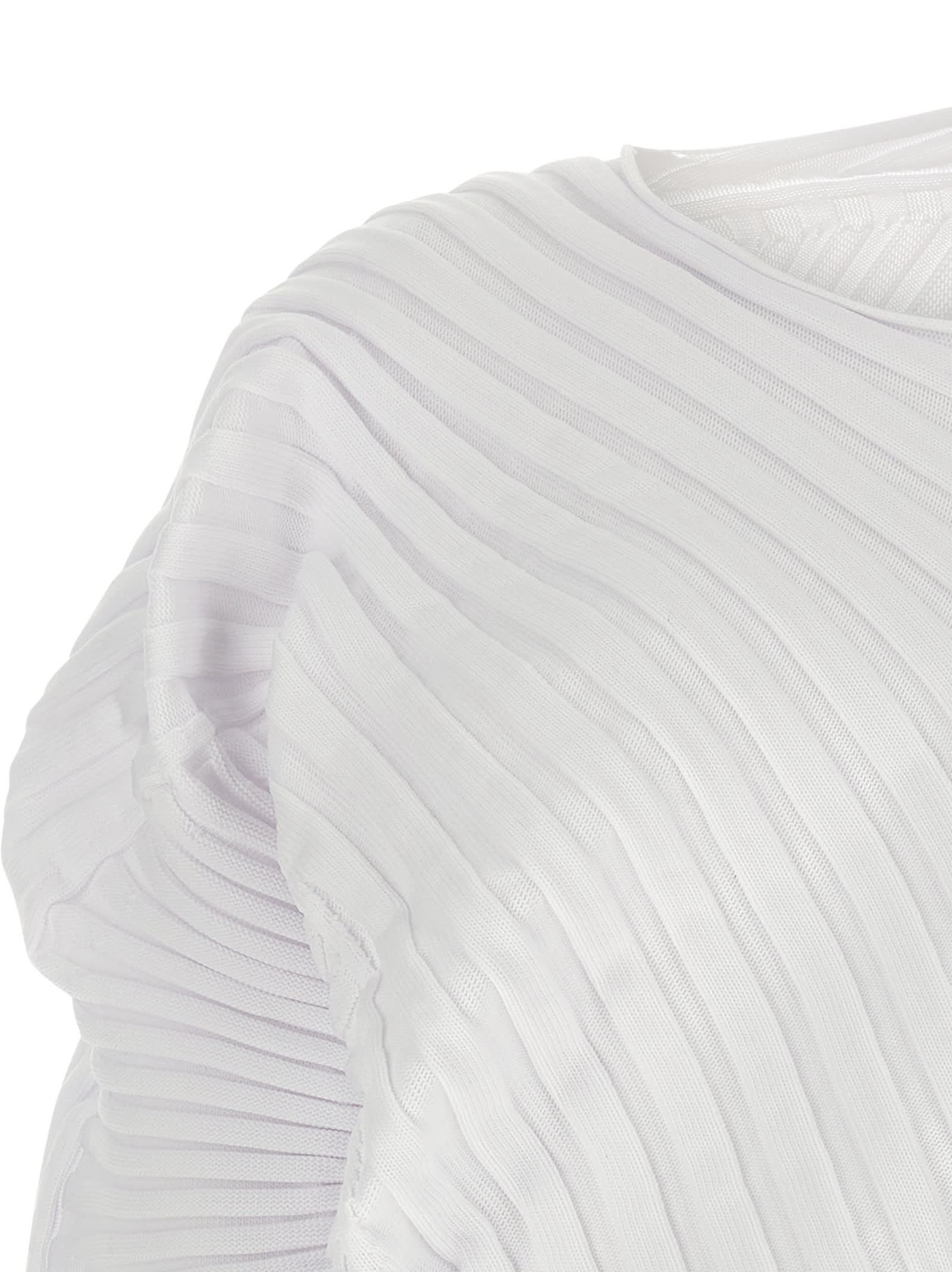 Issey Miyake Asymmetric Cardigan In White