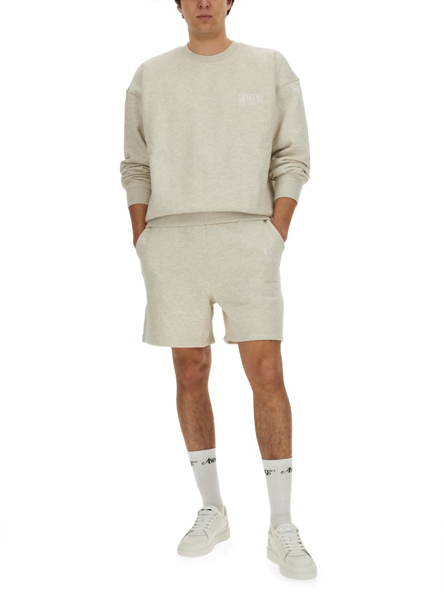 Awake Ny Bermuda With Logo In Grey