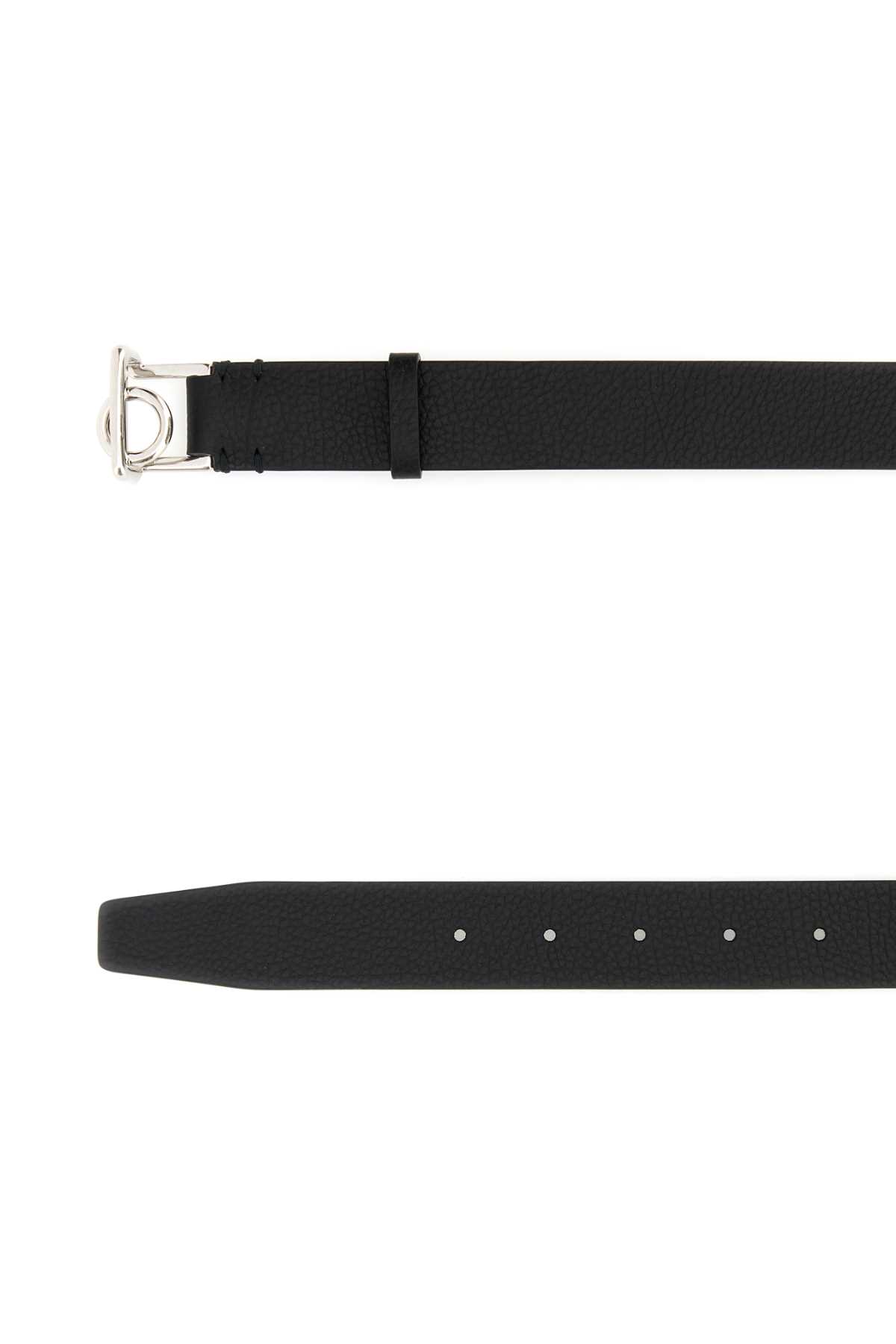 Shop Burberry Black Leather Rocking Horse Belt