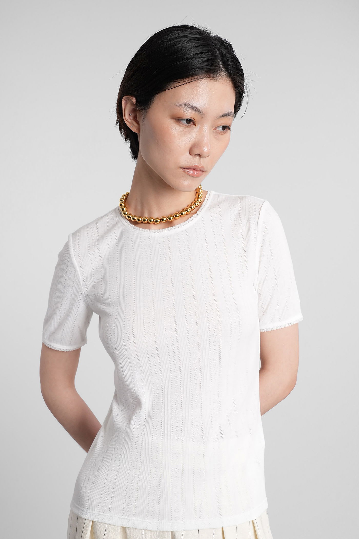 Pia T-shirt In White Polyester