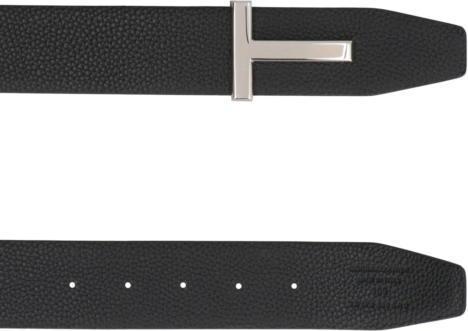 Shop Tom Ford Grainy Leather Belt In Dark Navy Black