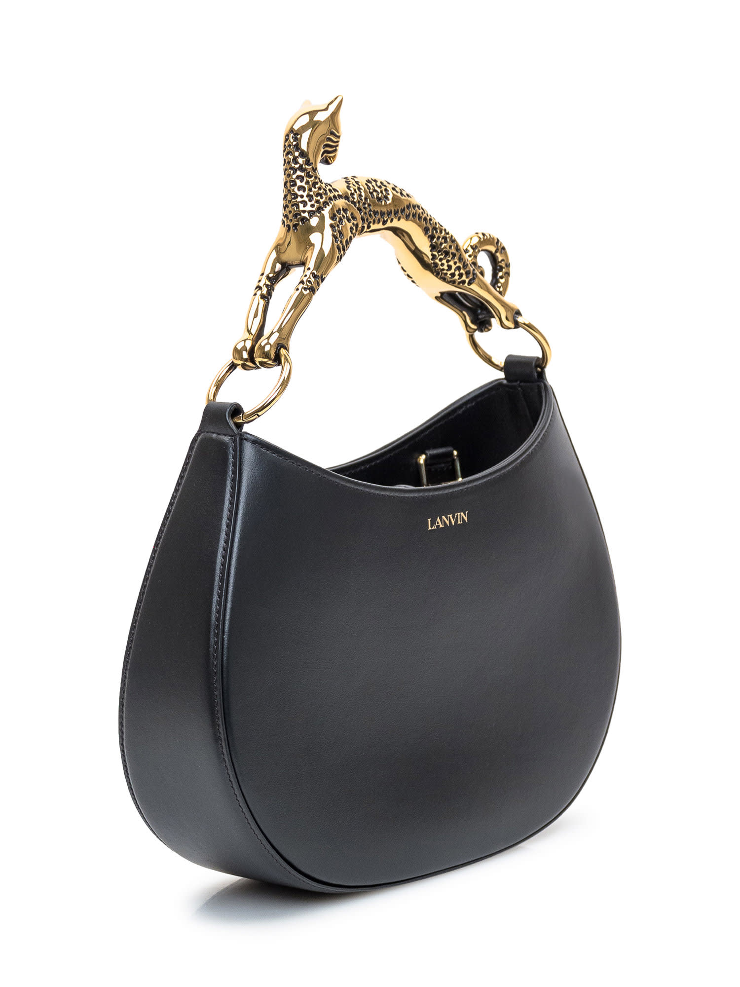 Shop Lanvin Hobo Bag Cat In Black