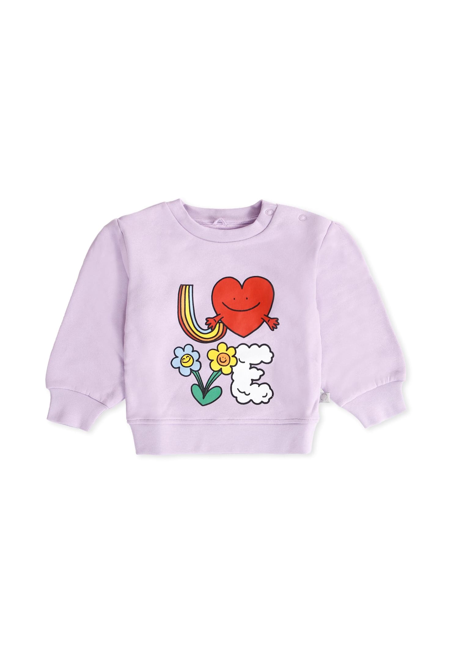Stella Mccartney Lilac Sweatshirt For Baby Girl With Colorful Print In Purple