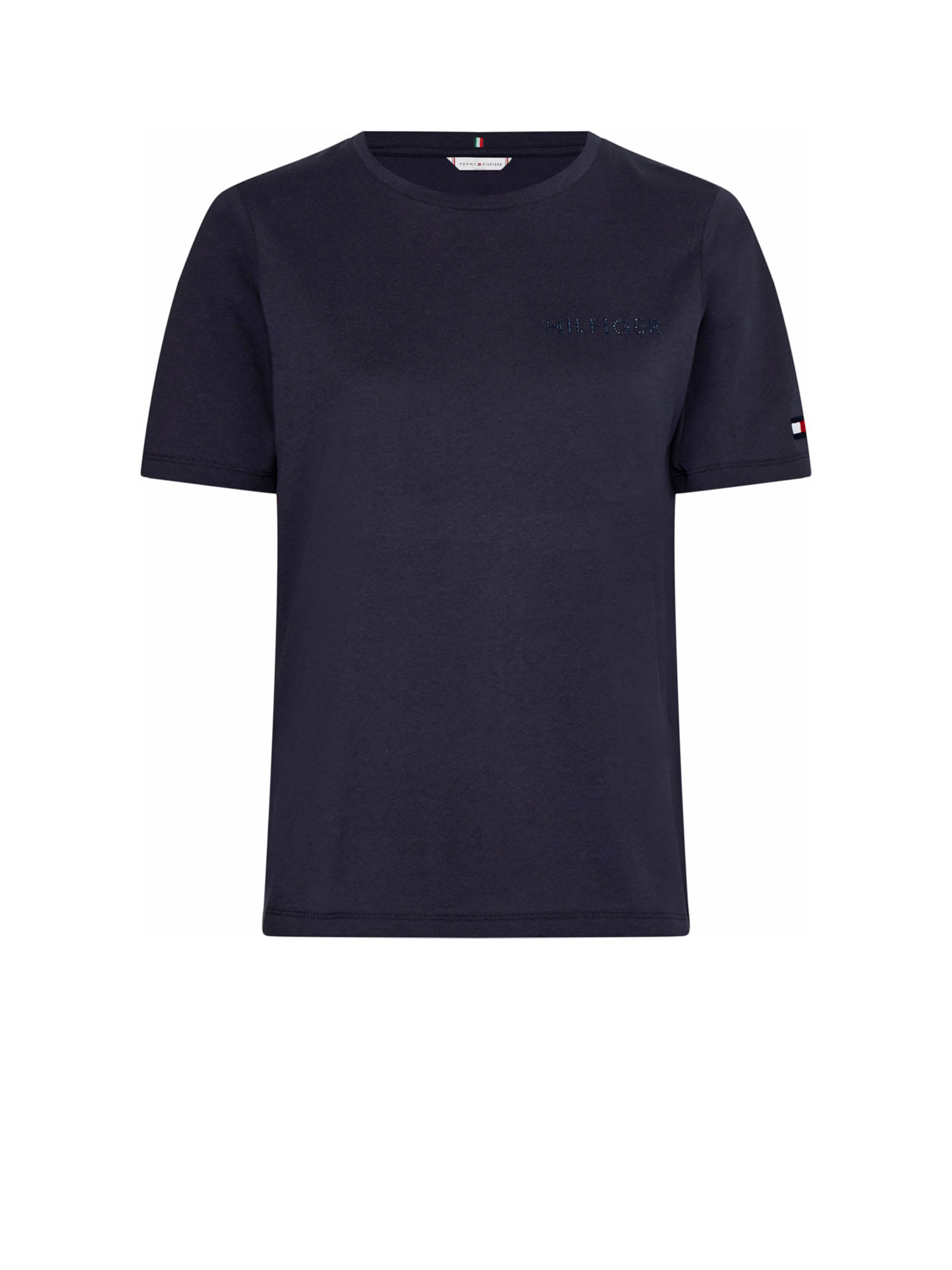 Tommy Hilfiger T-shirt With Logo In Blue Cotton