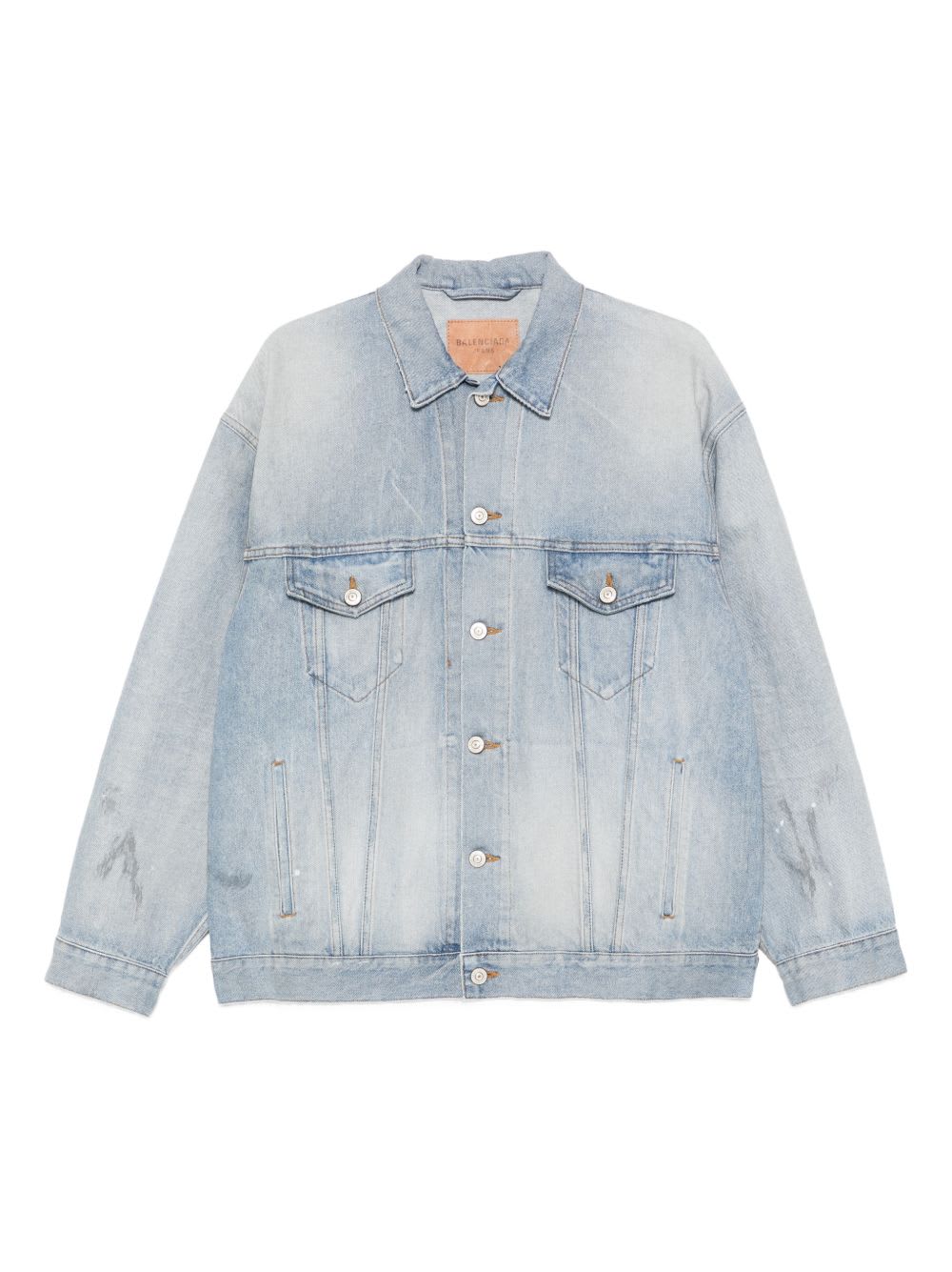 Balenciaga Denim Cotton Jacket In Blue