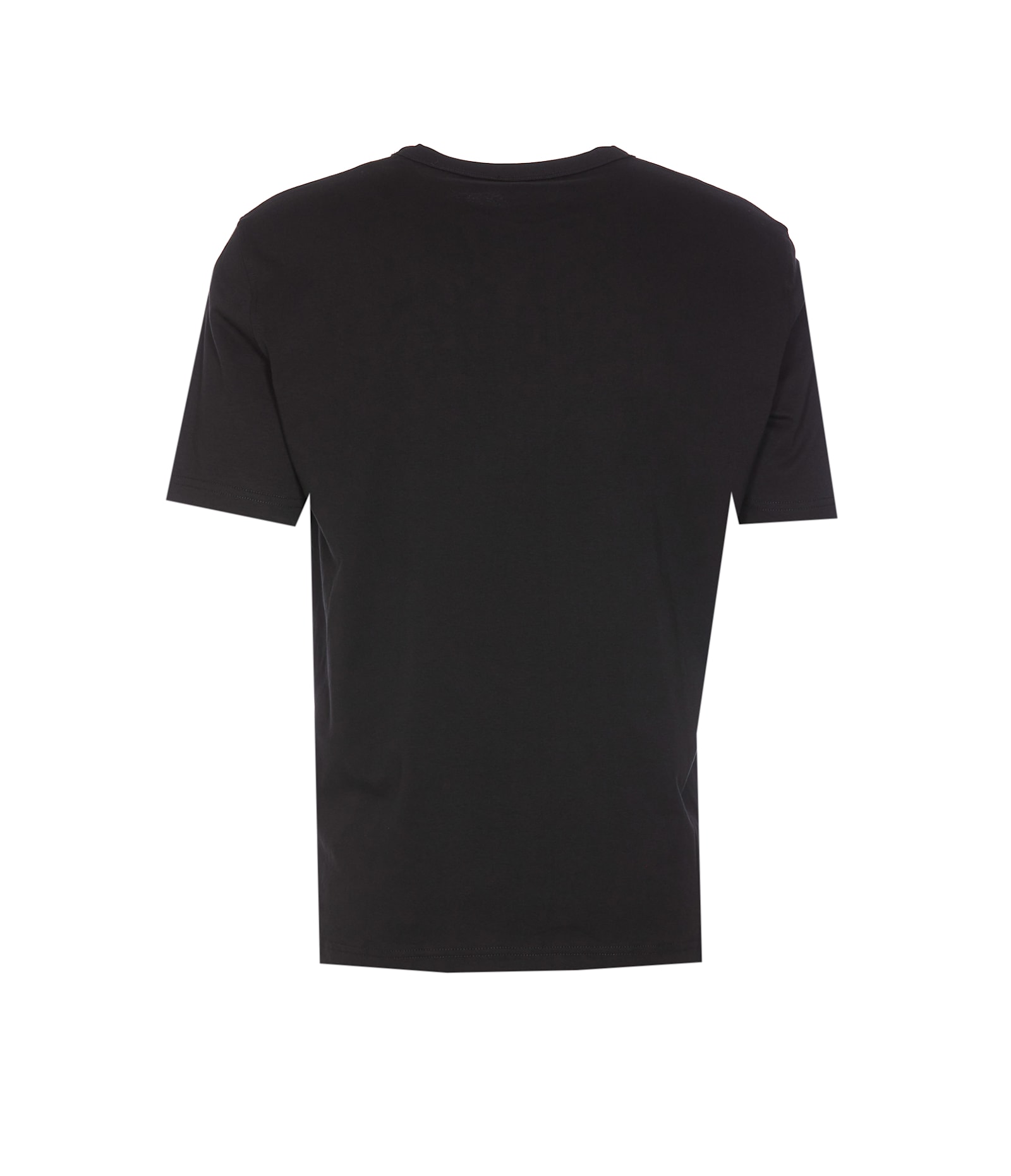 Diesel T-boggy-megoval-d T-shirt With Tonal And Contrasting Logo Embroidery In Black