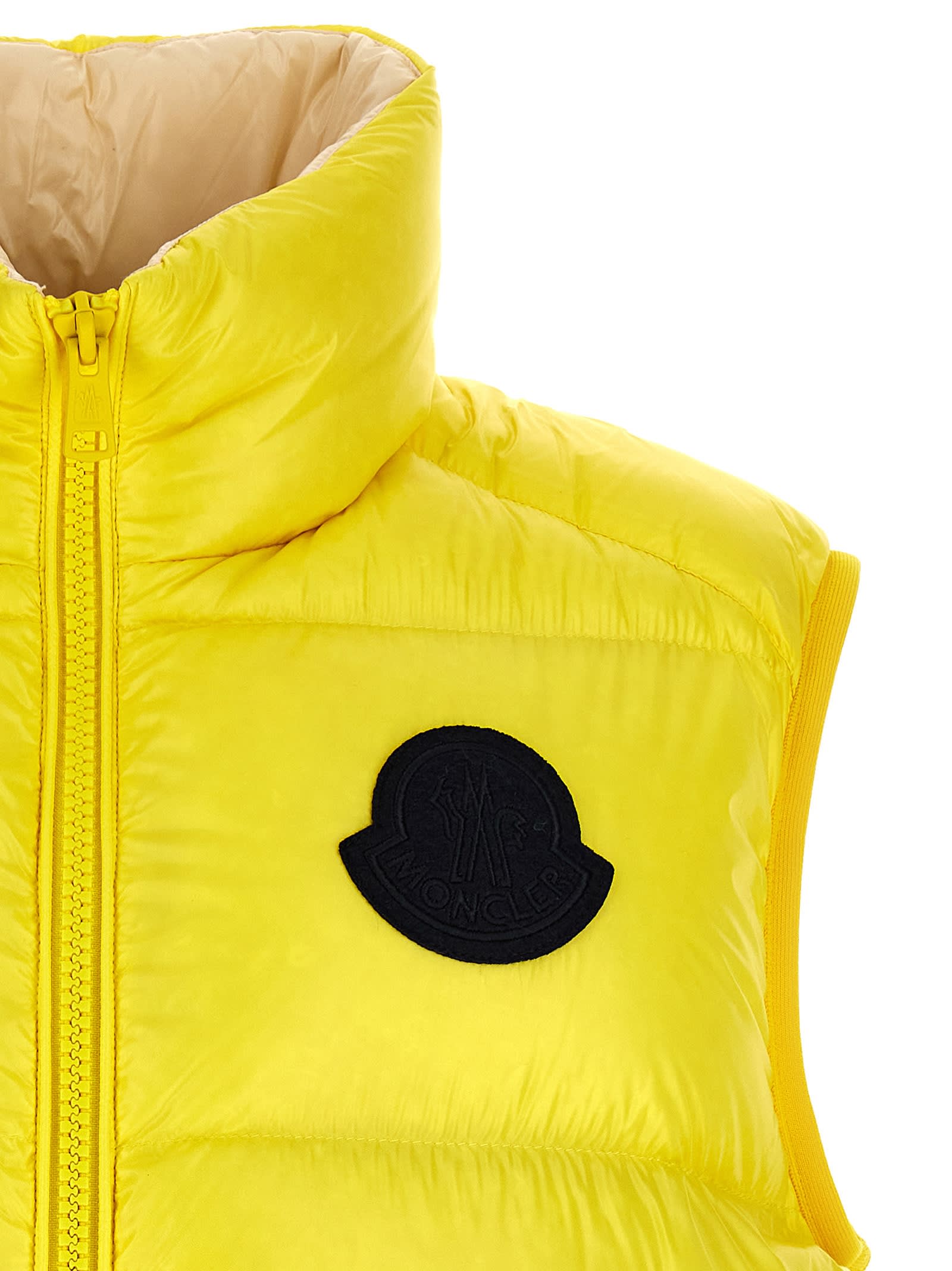 Shop Moncler Sumido Vest In Yellow