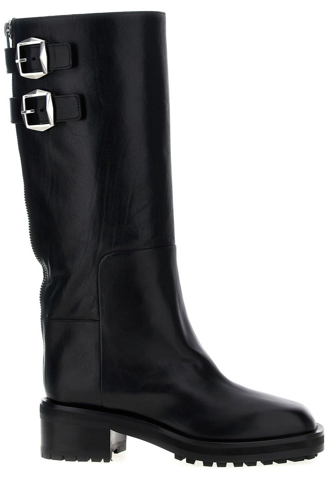 Shop Jimmy Choo Brooklyn Buckle Boots In Black