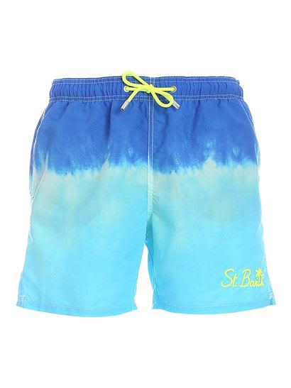 MC2 Saint Barth Gustavia Swim Trunks In Light Blue And Blue