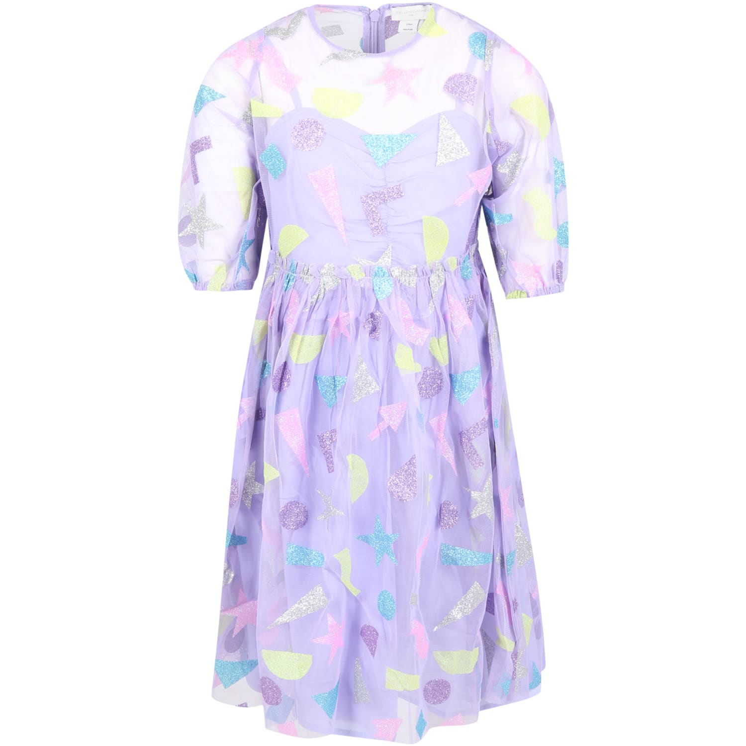 Stella McCartney Kids Purple Dress For Girl With Prints