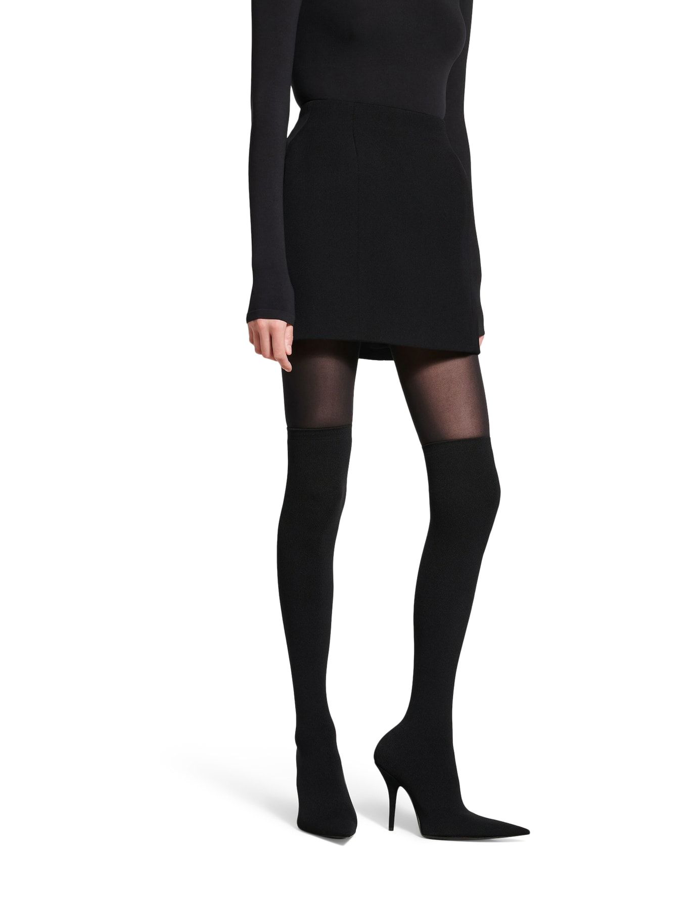 Balenciaga Black Hourglass Mini Skirt In Black