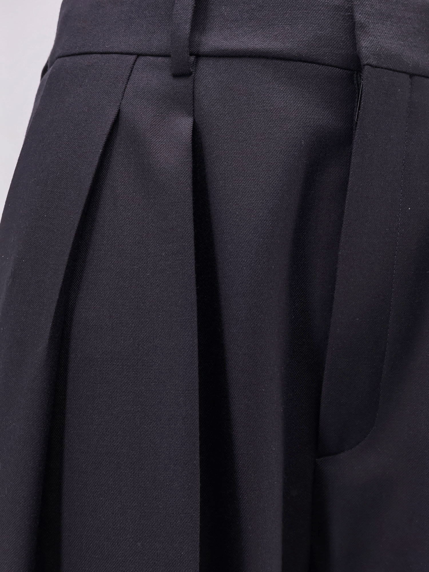 Saint Laurent Women Certified Wool Trousers With Wide Leg