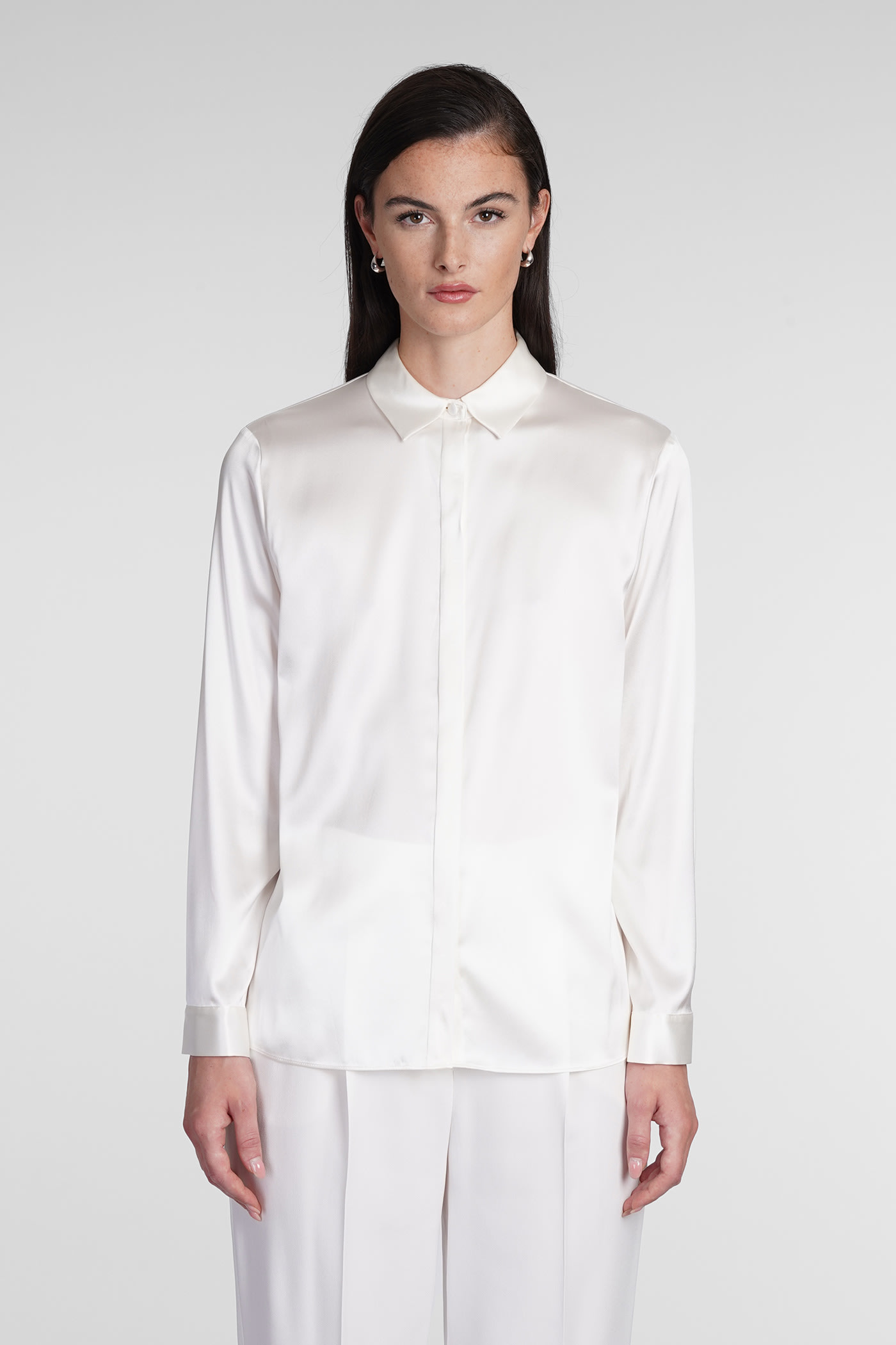 Shirt In White Silk