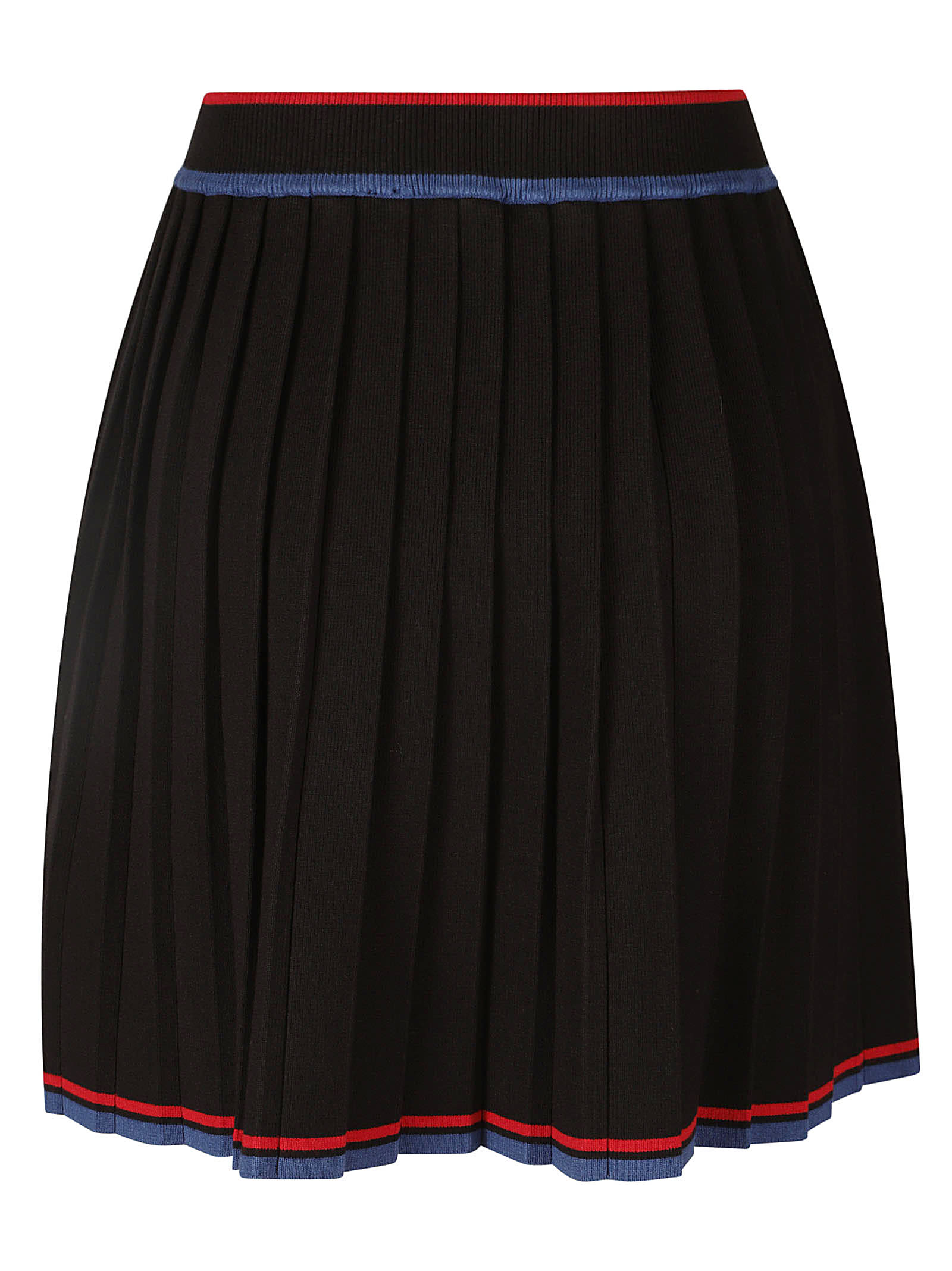 Shop Gcds Pleated Knit Skirt In Black