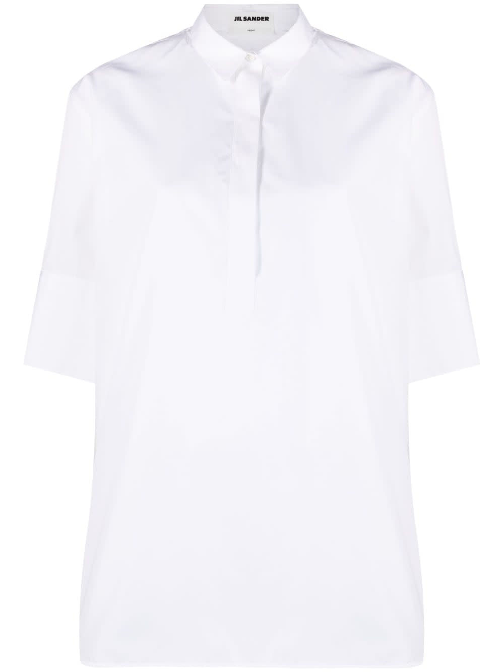 Shop Jil Sander Buttoned Poplin Shirt