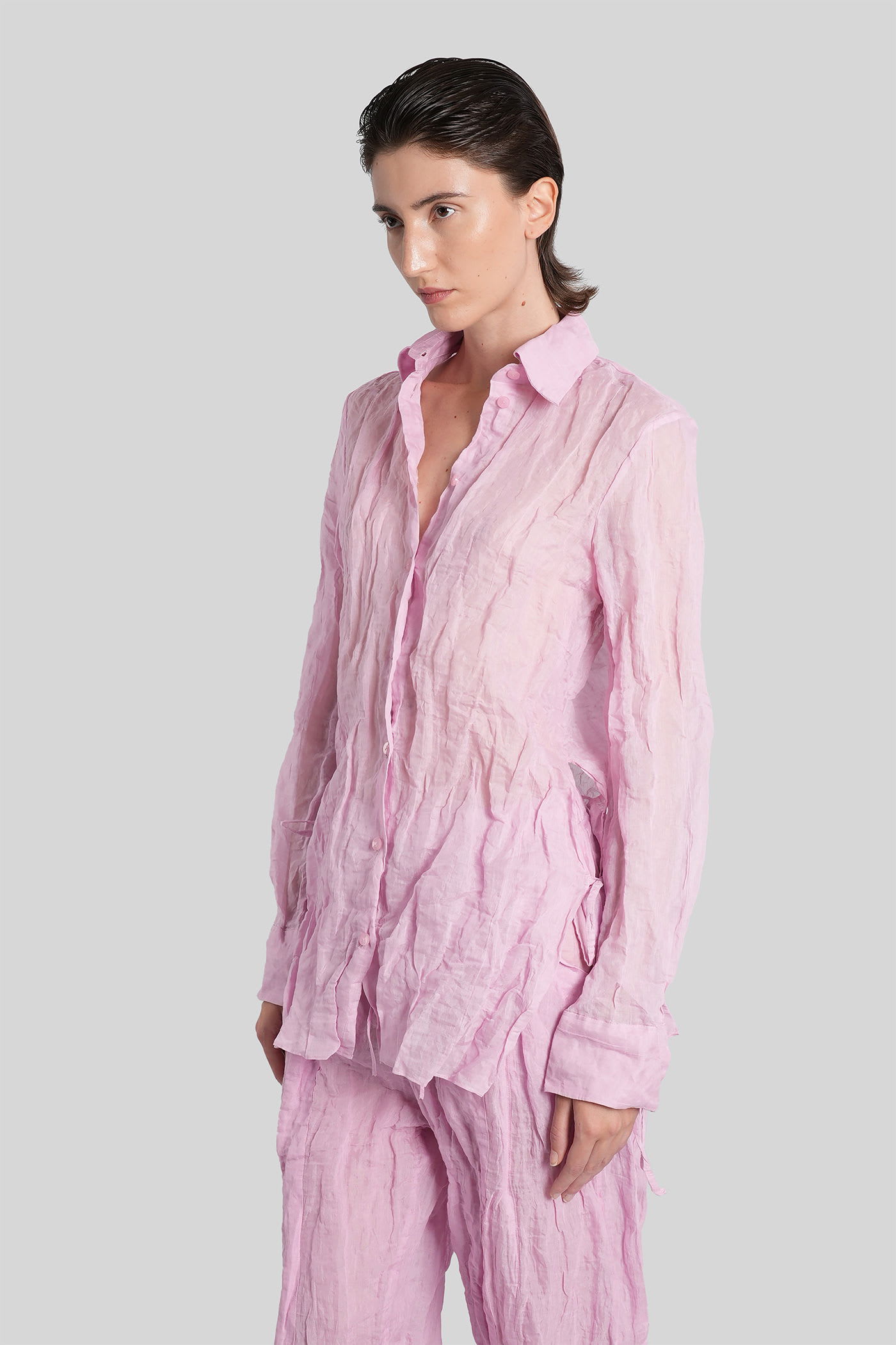 Christopher Esber Shirt In Rose-pink Cotton In Pink