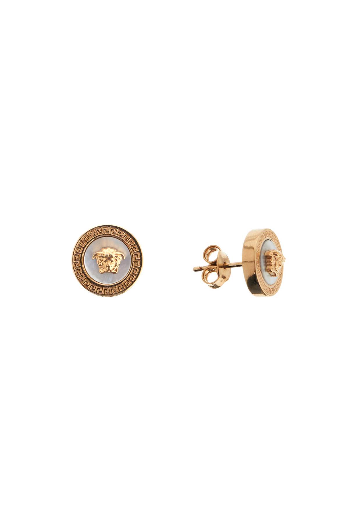 Shop Versace Ic Button Earrings By Orecch In  Gold-white (gold)