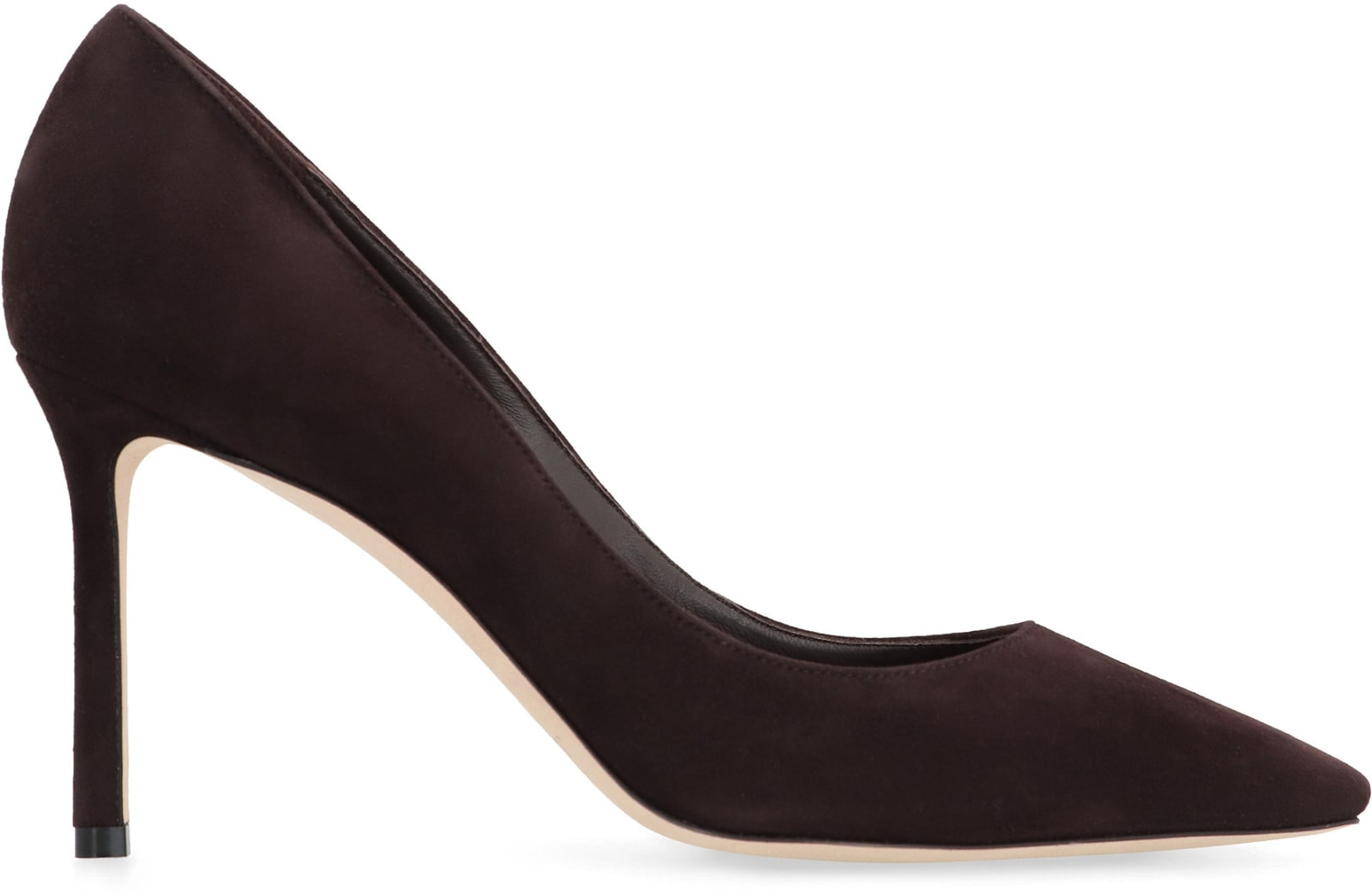 Jimmy Choo Romy 85 Spitze Pumps Aus Schwarzem Leder Mit Eidechsen-print In Brown