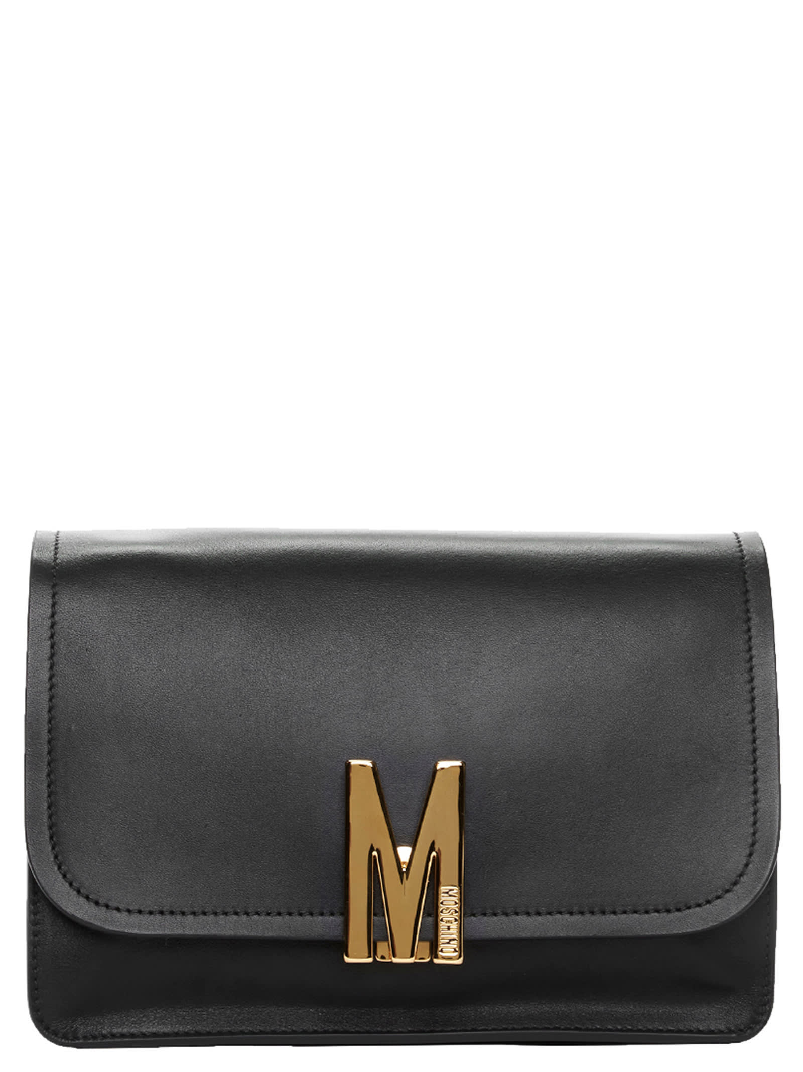 Moschino Metallic Logo Crossbody Bag
