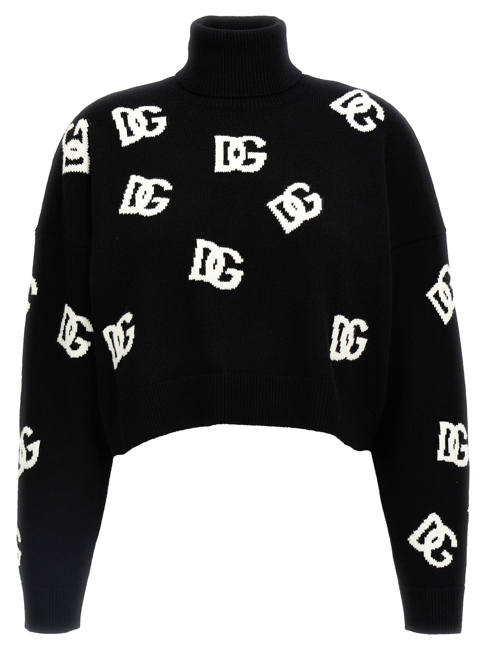 DOLCE & GABBANA JACQURD LOGO SWEATER 