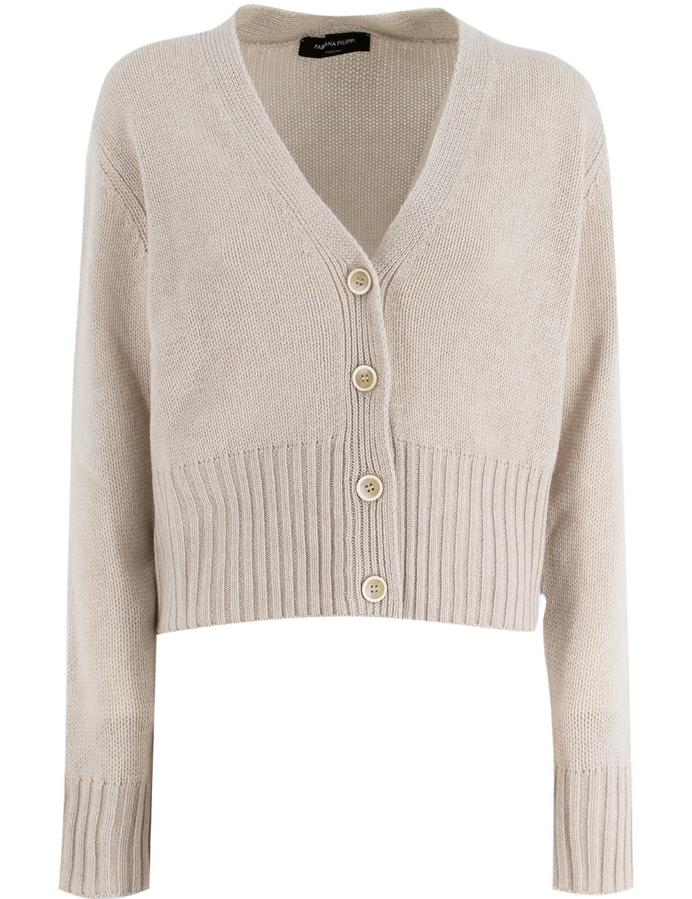 Shop Fabiana Filippi Cardigan In Greige