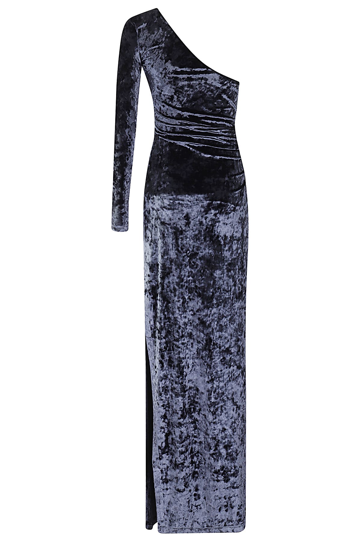 Shop Amen L Dress In C Velvet W Buckle In Navy Blue