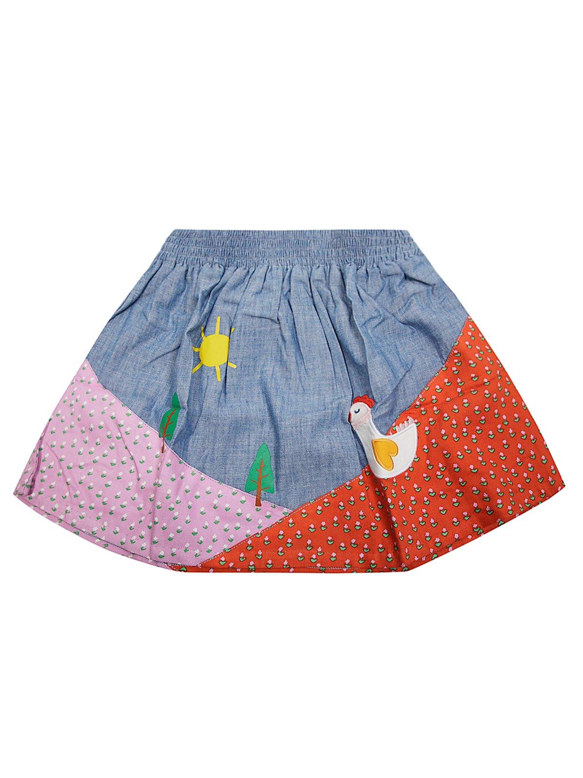 Stella Mccartney Panelled Elastic Waist Skirt In Denim