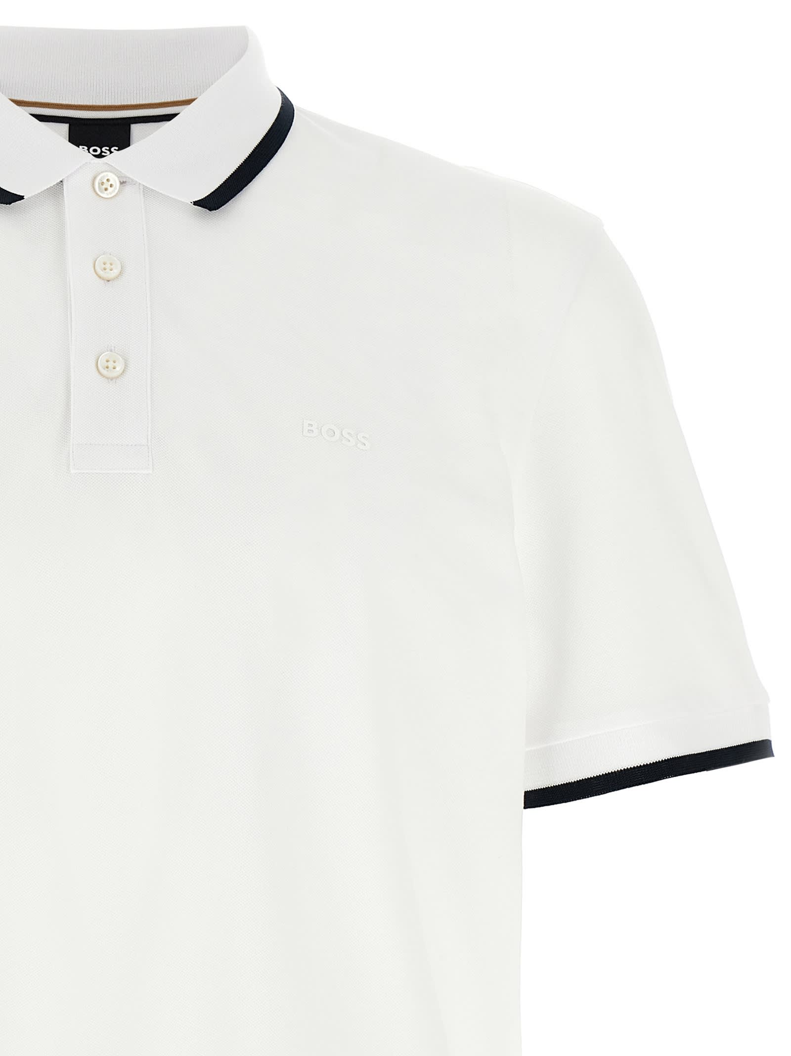 Hugo Boss Boss Parlay 190 Polo T Shirt White In Brown