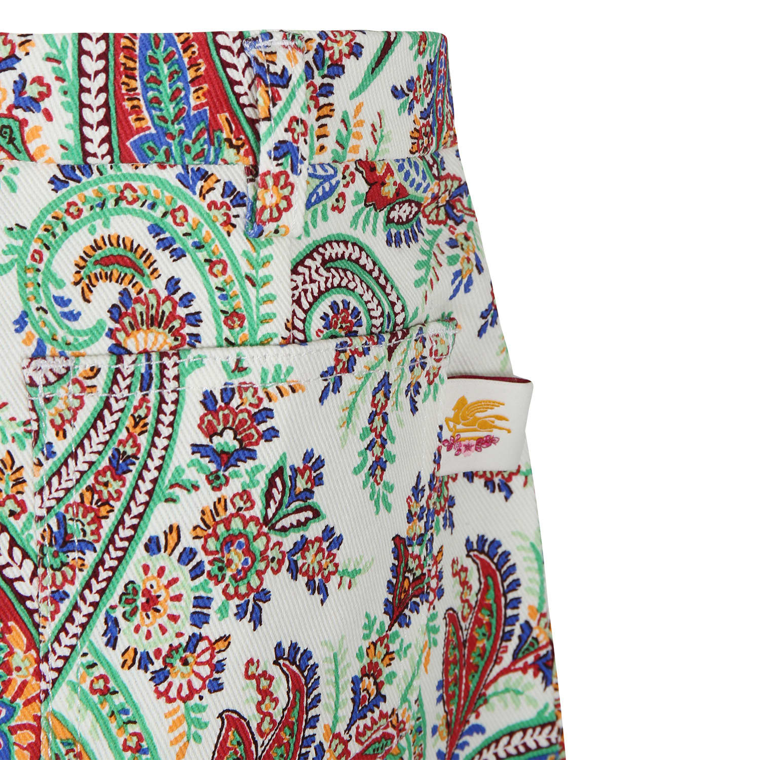 Shop Etro Ivory Shorts For Girl With Paisley Pattern In Ivory/colourful
