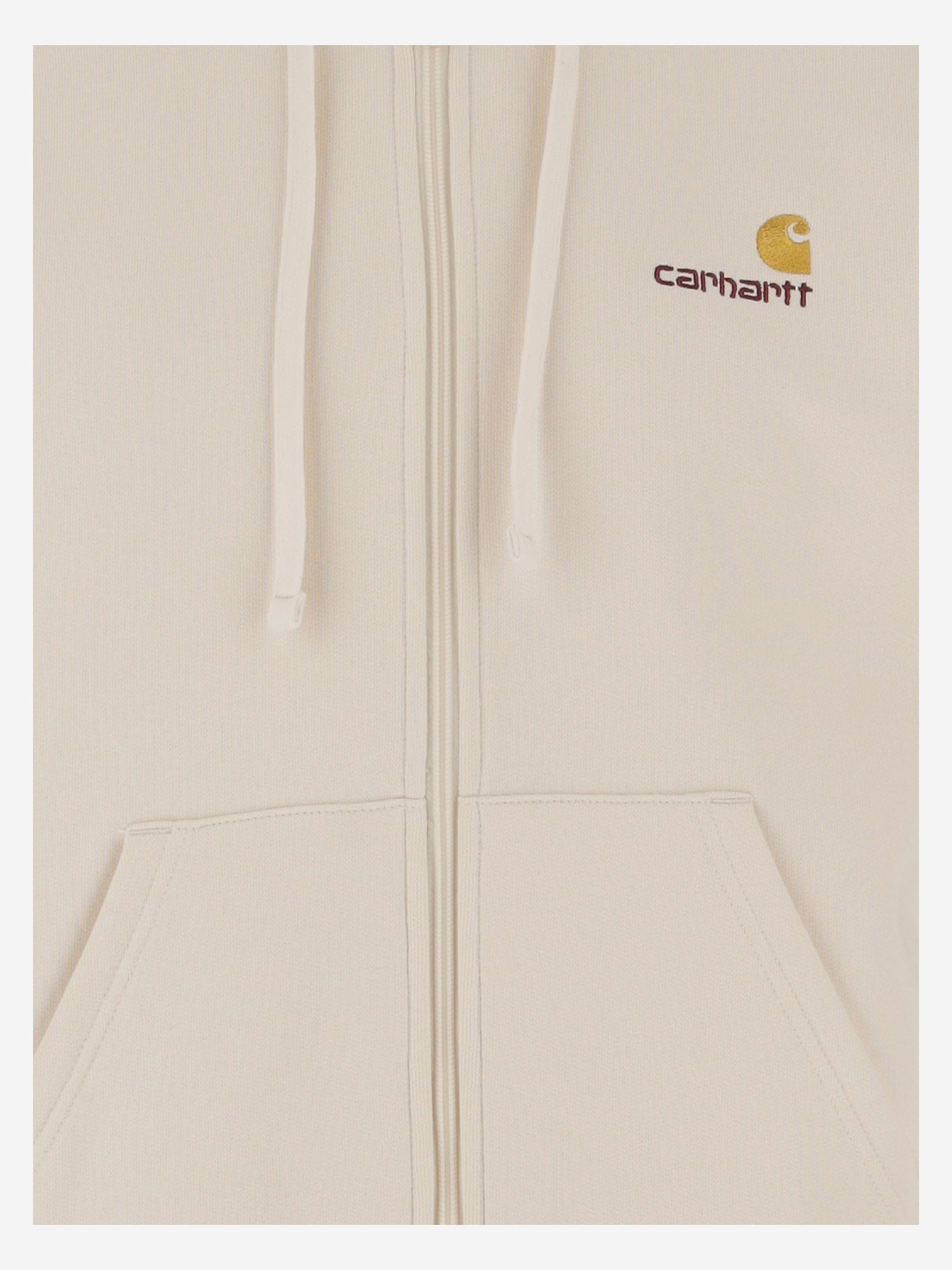 Carhartt Work In Progress American Script Cotton Blend Hoodie In Neutral