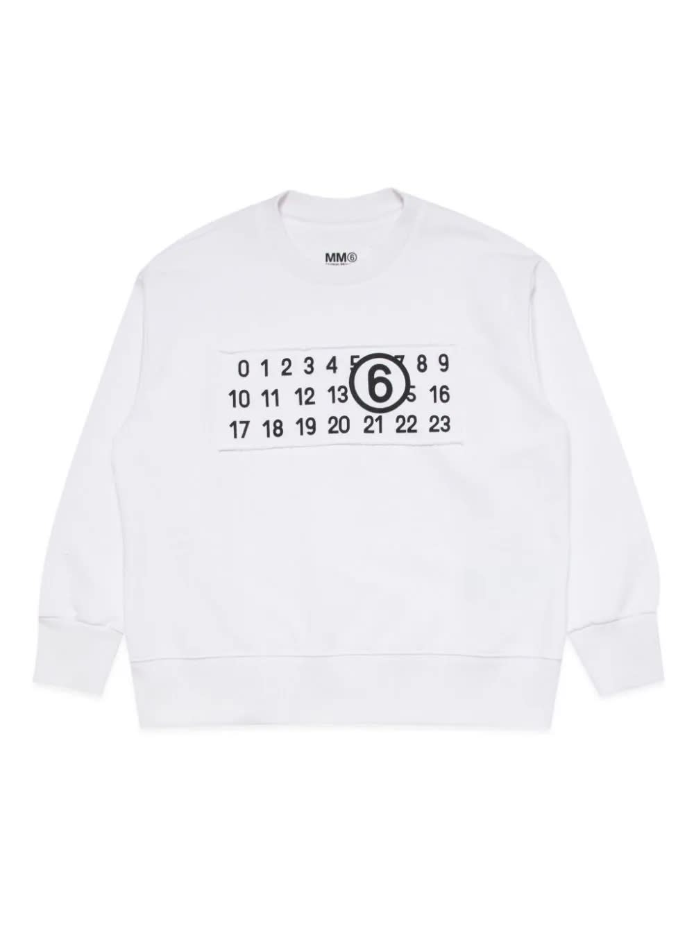 Mm6 Maison Margiela Kids' Sweatshirt With Print In Bianco