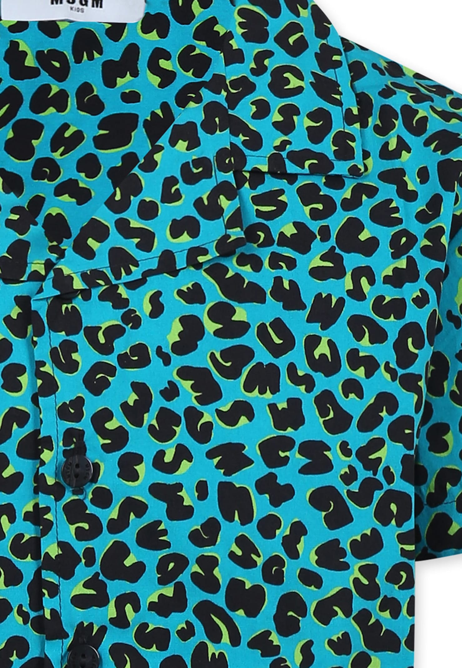 Msgm Green Shirt For Boy With Spotted Print In Green